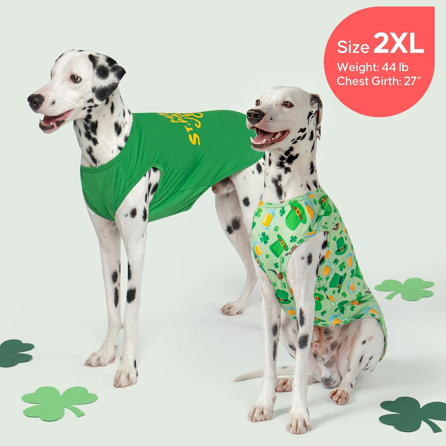 image:imageKYEESE 2Pack Dog Shirt Lightweight Sun Protection Dog T Shirts for Small Dogs Girl Breathable Mesh Tank Top Sleeveless Pet Reflective Vest Soft Summer Dogs Clothes LemonPink M7 2Pack St Patricks Day