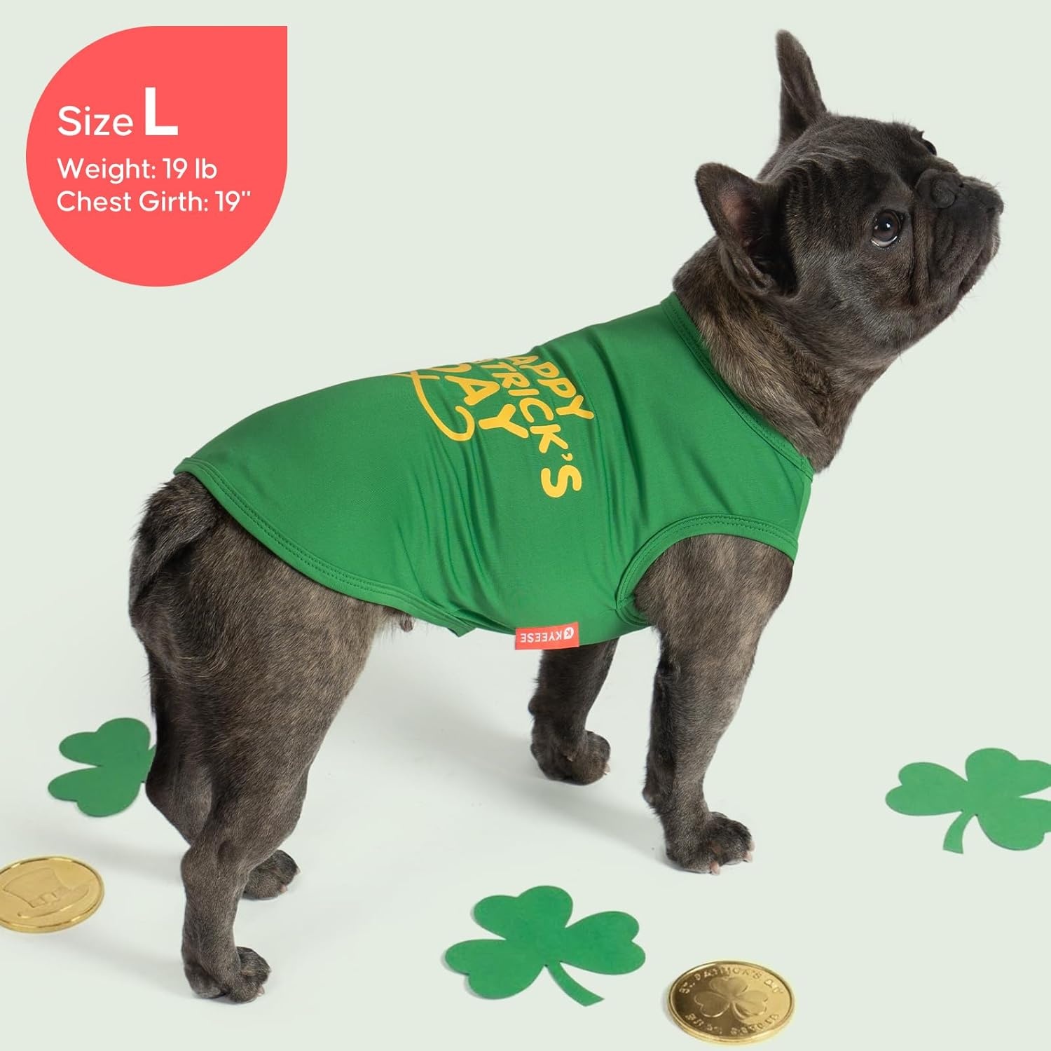 image:imageKYEESE 2Pack Dog Shirt Lightweight Sun Protection Dog T Shirts for Small Dogs Girl Breathable Mesh Tank Top Sleeveless Pet Reflective Vest Soft Summer Dogs Clothes LemonPink M7 2Pack St Patricks Day