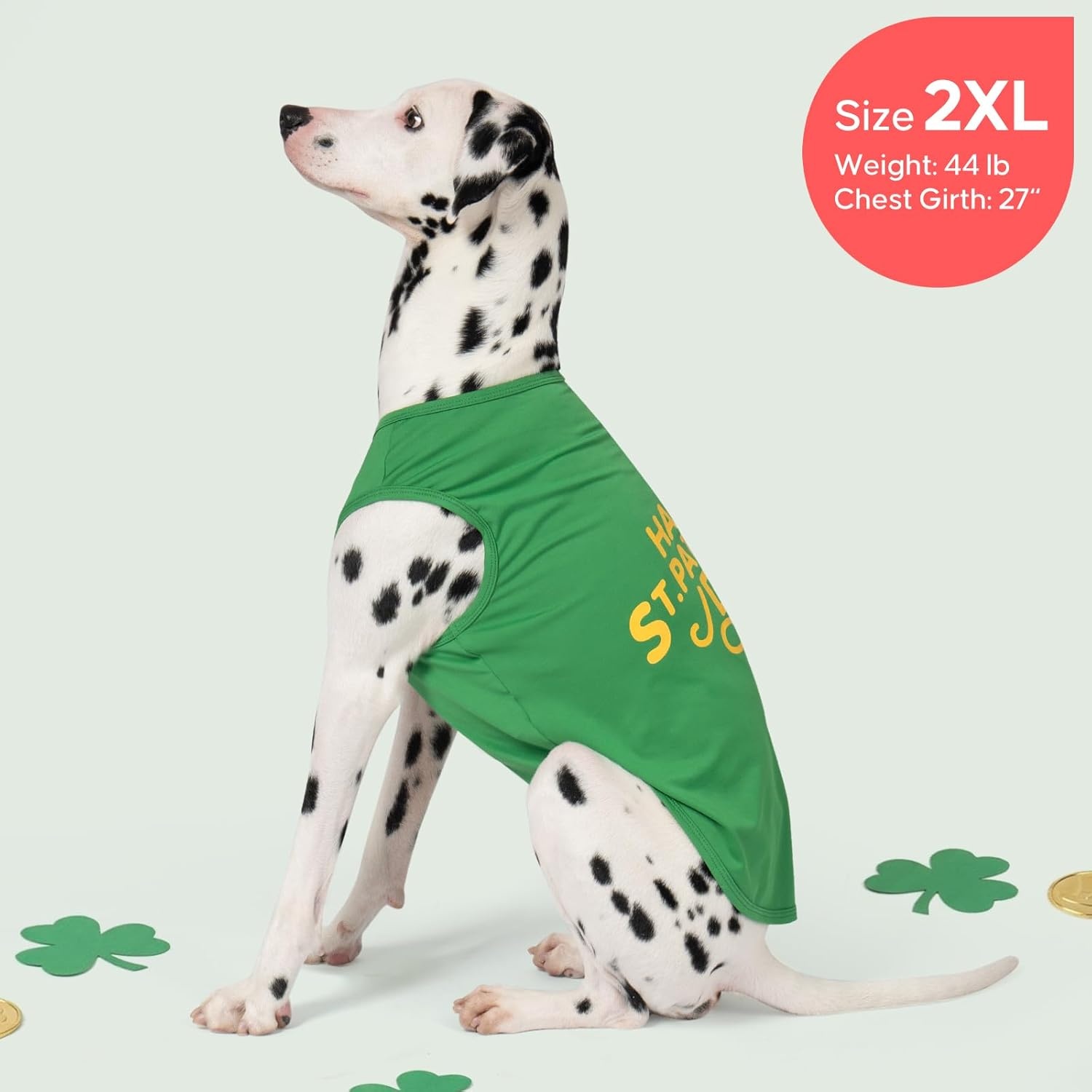image:imageKYEESE 2Pack Dog Shirt Lightweight Sun Protection Dog T Shirts for Small Dogs Girl Breathable Mesh Tank Top Sleeveless Pet Reflective Vest Soft Summer Dogs Clothes LemonPink M7 2Pack St Patricks Day