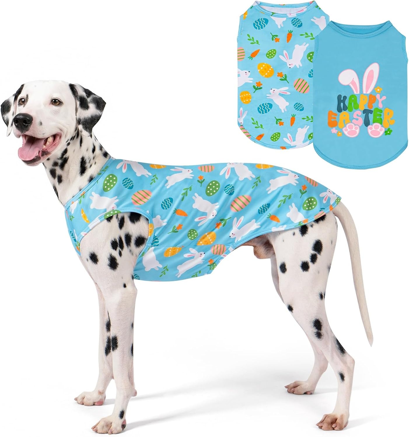 image:imageKYEESE 2Pack Dog Shirt Lightweight Sun Protection Dog T Shirts for Small Dogs Girl Breathable Mesh Tank Top Sleeveless Pet Reflective Vest Soft Summer Dogs Clothes LemonPink M8 Easter