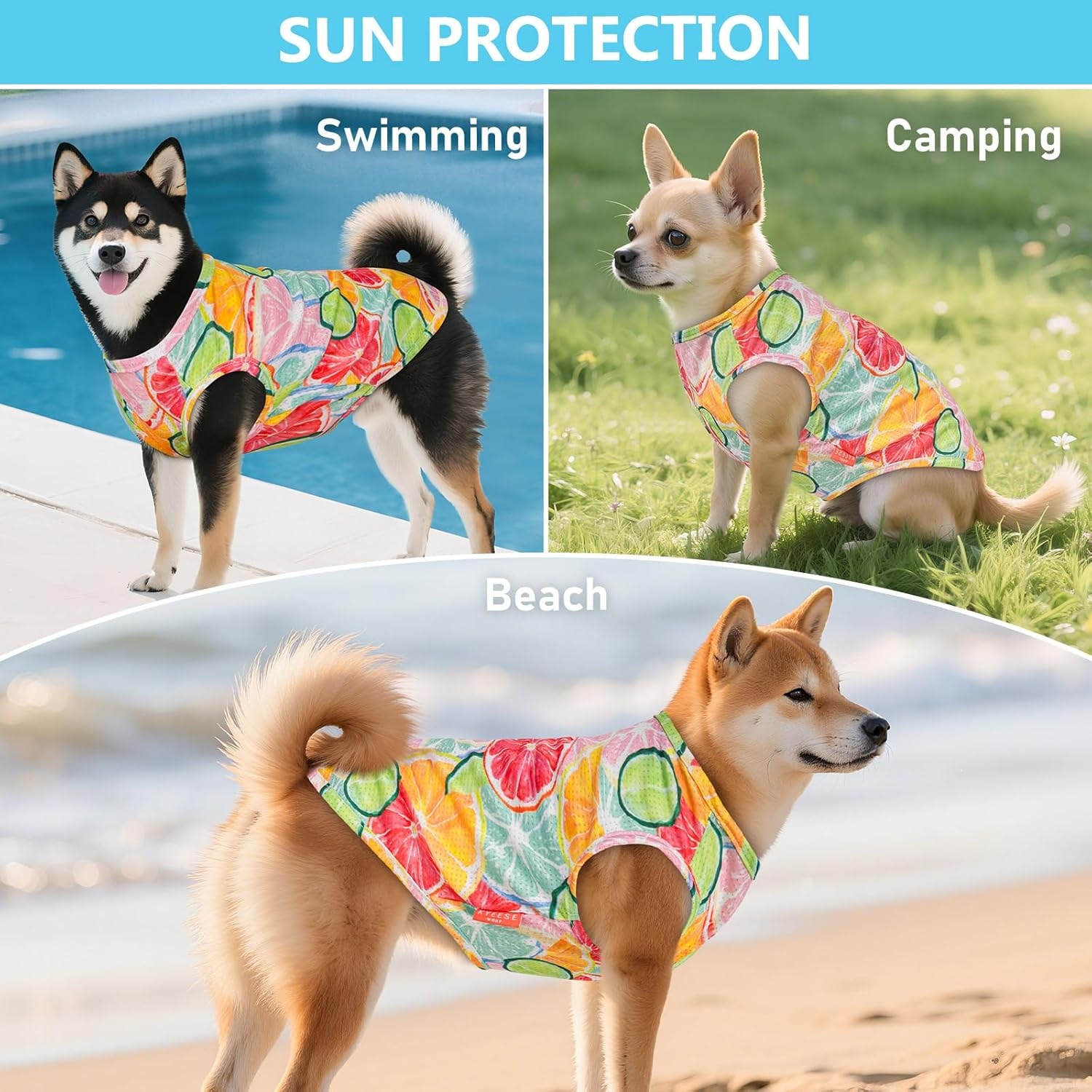 image:imageKYEESE 2Pack Dog Shirt Lightweight Sun Protection Dog T Shirts for Small Dogs Girl Breathable Mesh Tank Top Sleeveless Pet Reflective Vest Soft Summer Dogs Clothes LemonPink M4 2Pack LemonPink