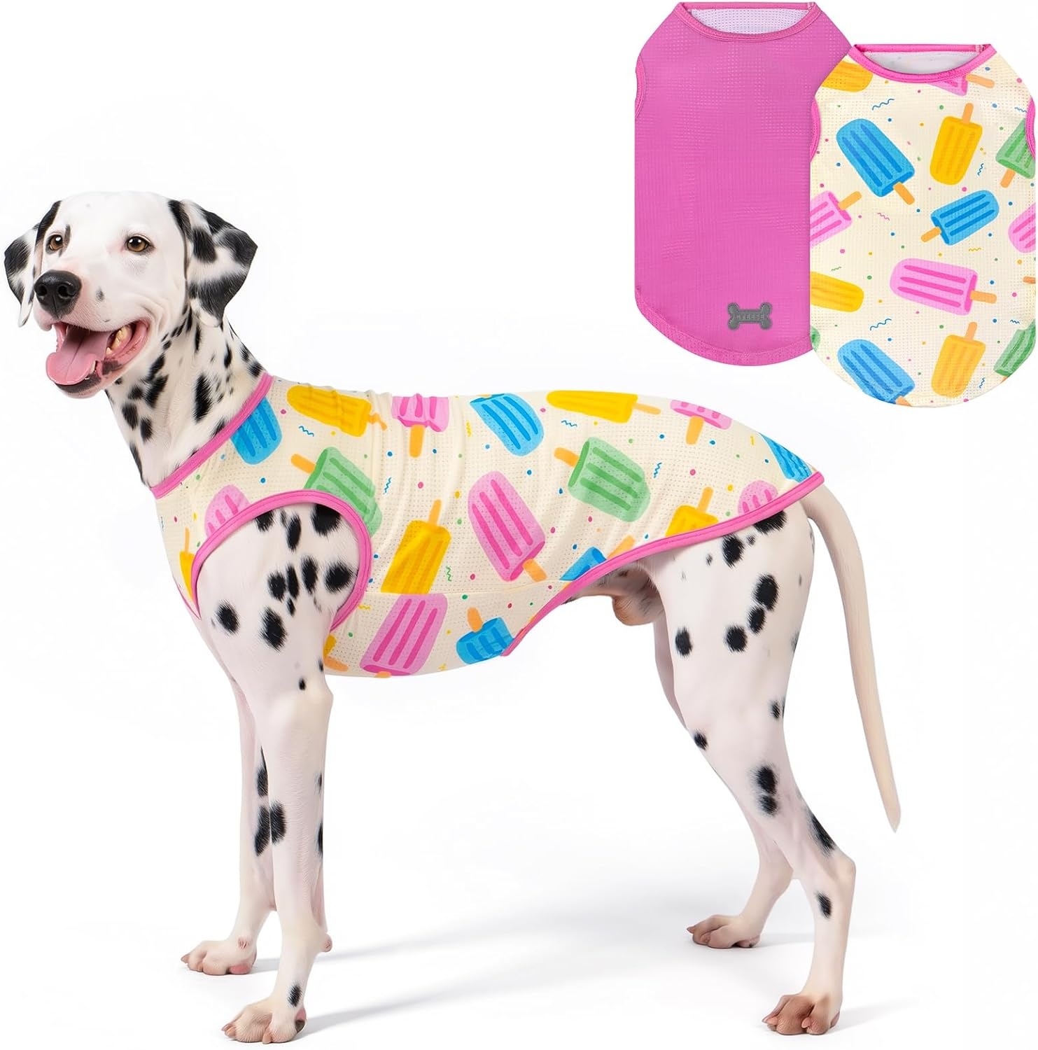 image:imageKYEESE 2Pack Dog Shirt Lightweight Sun Protection Dog T Shirts for Small Dogs Girl Breathable Mesh Tank Top Sleeveless Pet Reflective Vest Soft Summer Dogs Clothes LemonPink M6 2Pack Ice PopPink