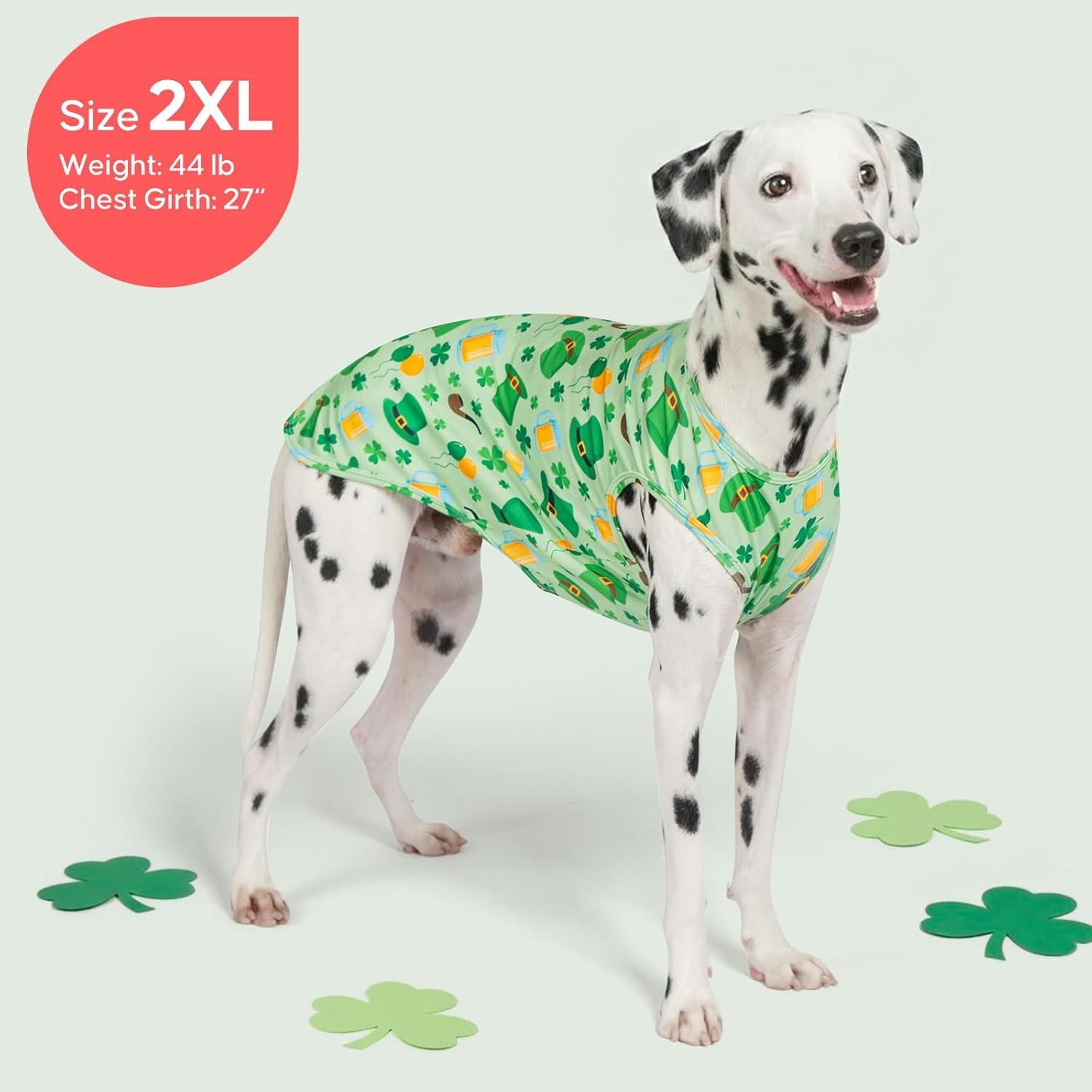 image:imageKYEESE 2Pack Dog Shirt Lightweight Sun Protection Dog T Shirts for Small Dogs Girl Breathable Mesh Tank Top Sleeveless Pet Reflective Vest Soft Summer Dogs Clothes LemonPink M7 2Pack St Patricks Day