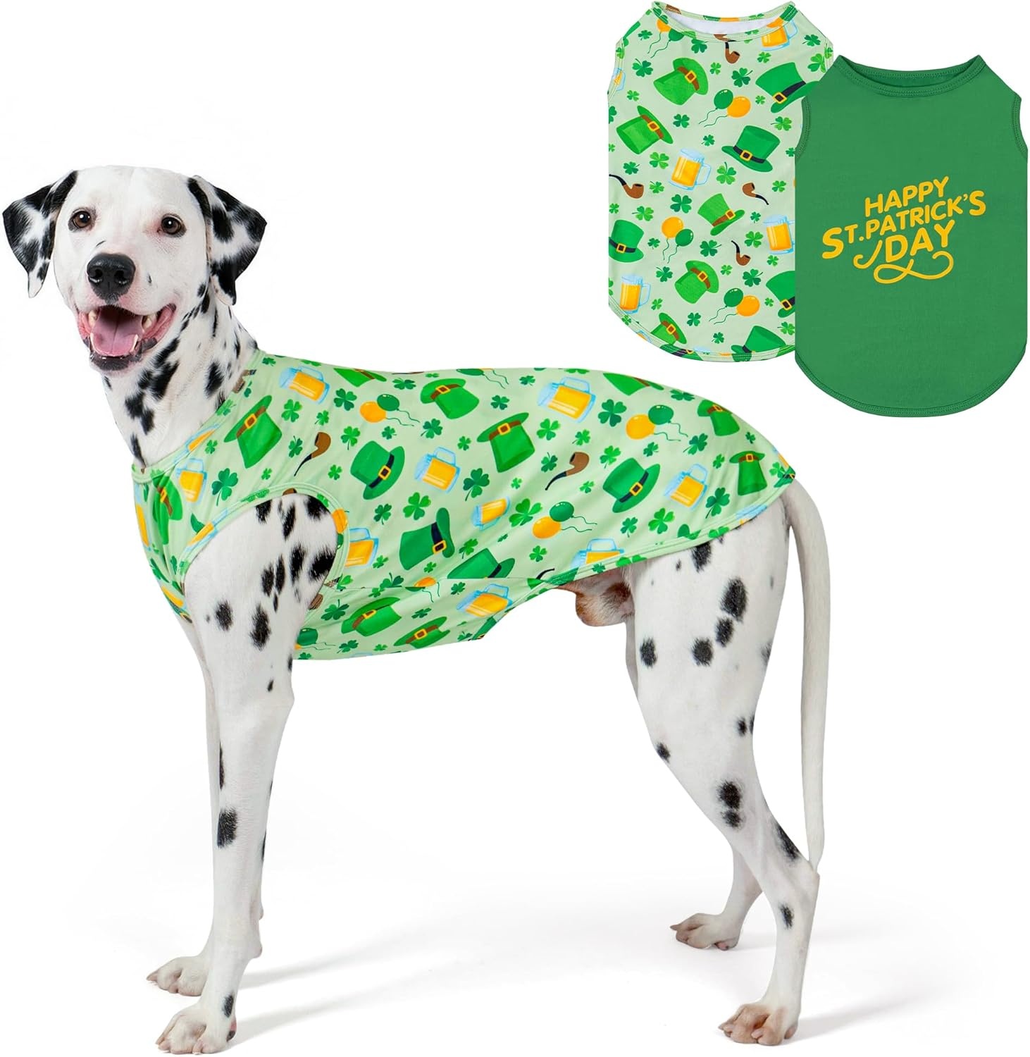 image:imageKYEESE 2Pack Dog Shirt Lightweight Sun Protection Dog T Shirts for Small Dogs Girl Breathable Mesh Tank Top Sleeveless Pet Reflective Vest Soft Summer Dogs Clothes LemonPink M7 2Pack St Patricks Day