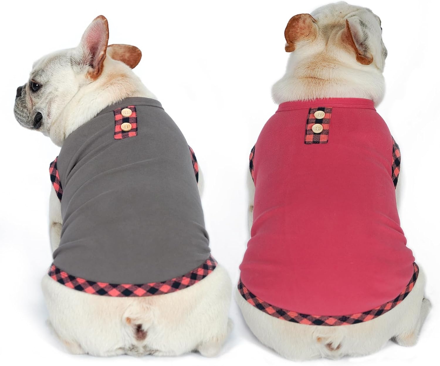 image:imageKYEESE 2Pack Dog Shirt Soft Striped Dogs T Shirts Lightweight Doggie Tank Top Cat Clothes Sleeveless Dog Shirt for Small Dogs Stretchy Pet Vest Pink Medium11 2Pack GreyPink