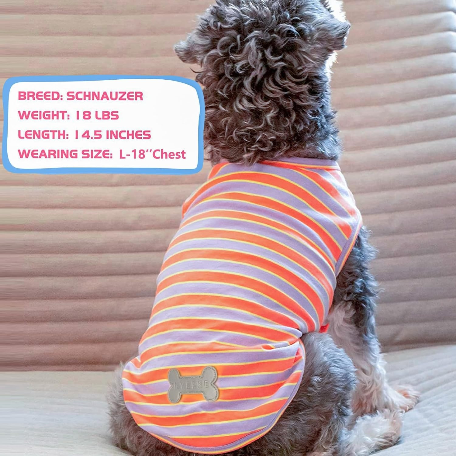 image:imageKYEESE 2Pack Dog Shirt Soft Striped Dogs T Shirts Lightweight Doggie Tank Top Cat Clothes Sleeveless Dog Shirt for Small Dogs Stretchy Pet Vest Pink Medium07 2Pack Orange StripedPurple