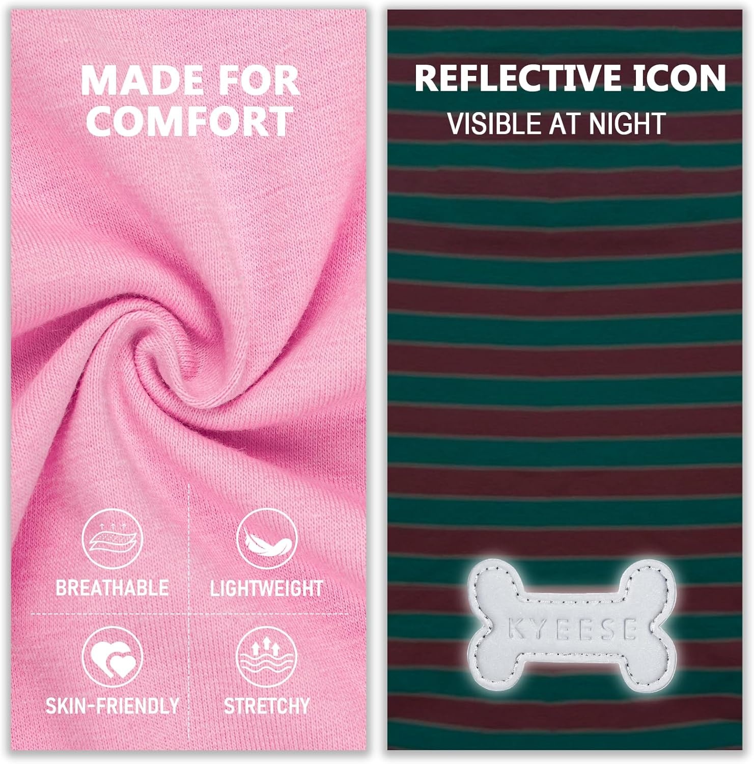 image:imageKYEESE 2Pack Dog Shirt Soft Striped Dogs T Shirts Lightweight Doggie Tank Top Cat Clothes Sleeveless Dog Shirt for Small Dogs Stretchy Pet Vest Pink Medium01 2Pack PinkStriped