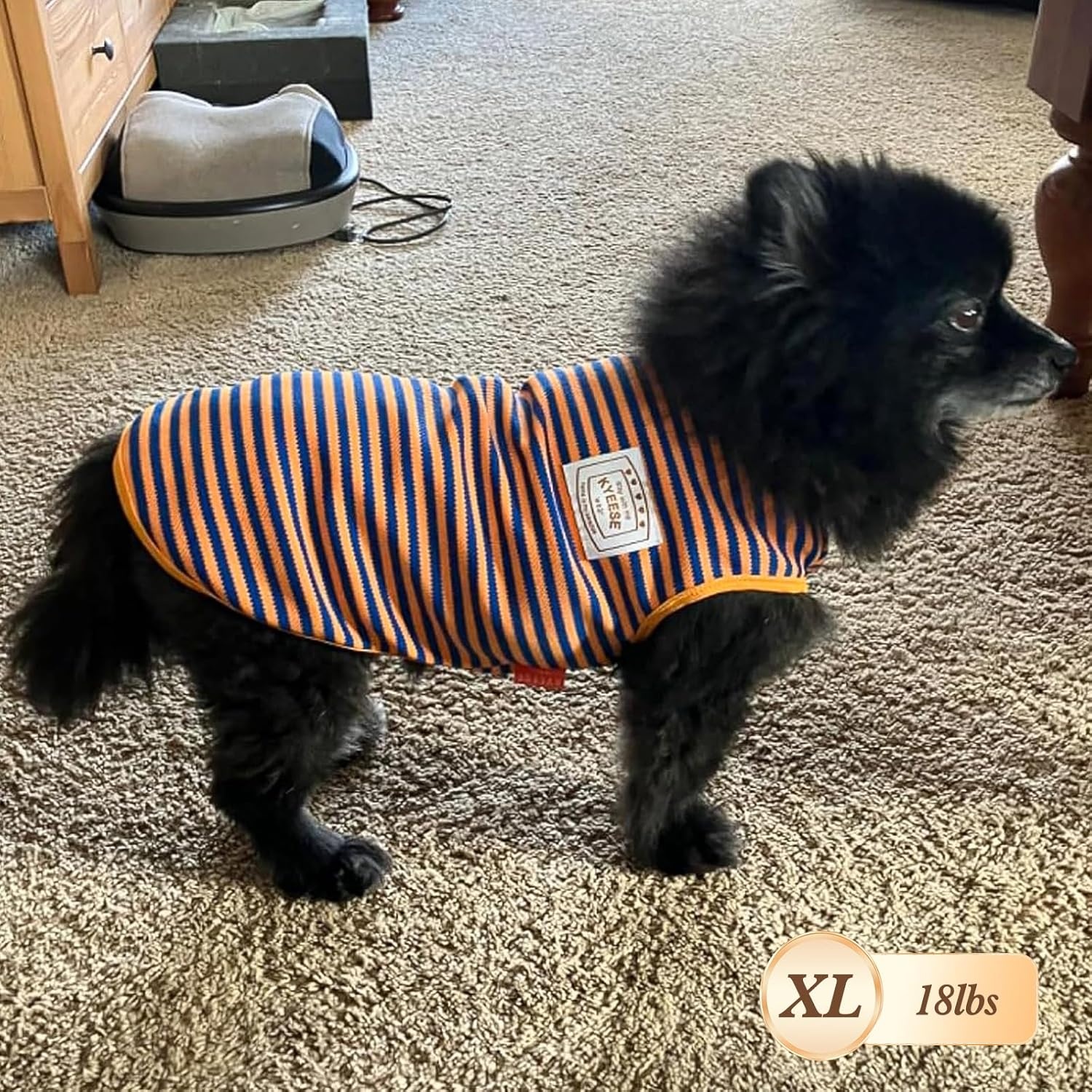 image:imageKYEESE 2Pack Dog Shirt Soft Striped Dogs T Shirts Lightweight Doggie Tank Top Cat Clothes Sleeveless Dog Shirt for Small Dogs Stretchy Pet Vest Pink Medium10 OrangeGreen