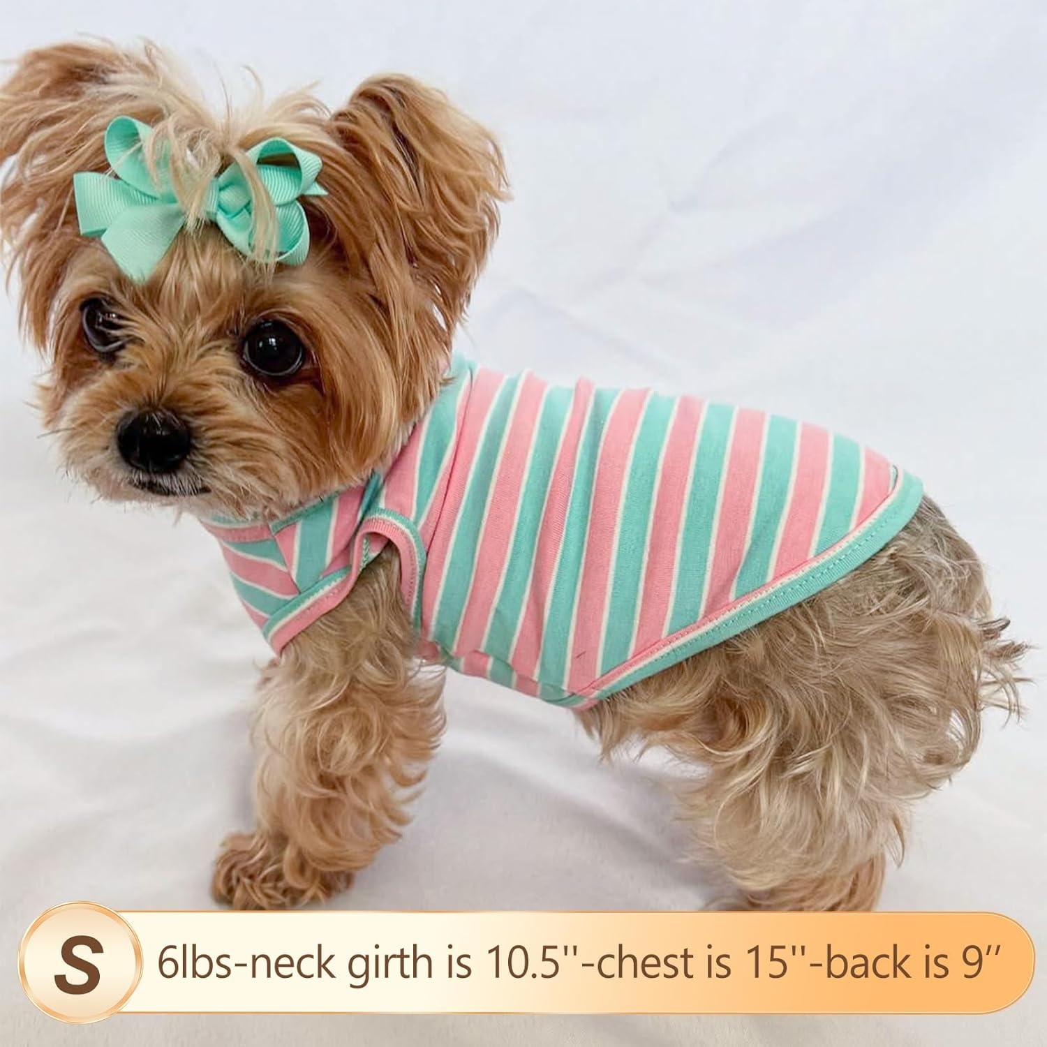 image:imageKYEESE 2Pack Dog Shirt Soft Striped Dogs T Shirts Lightweight Doggie Tank Top Cat Clothes Sleeveless Dog Shirt for Small Dogs Stretchy Pet Vest Pink Medium01 2Pack PinkStriped
