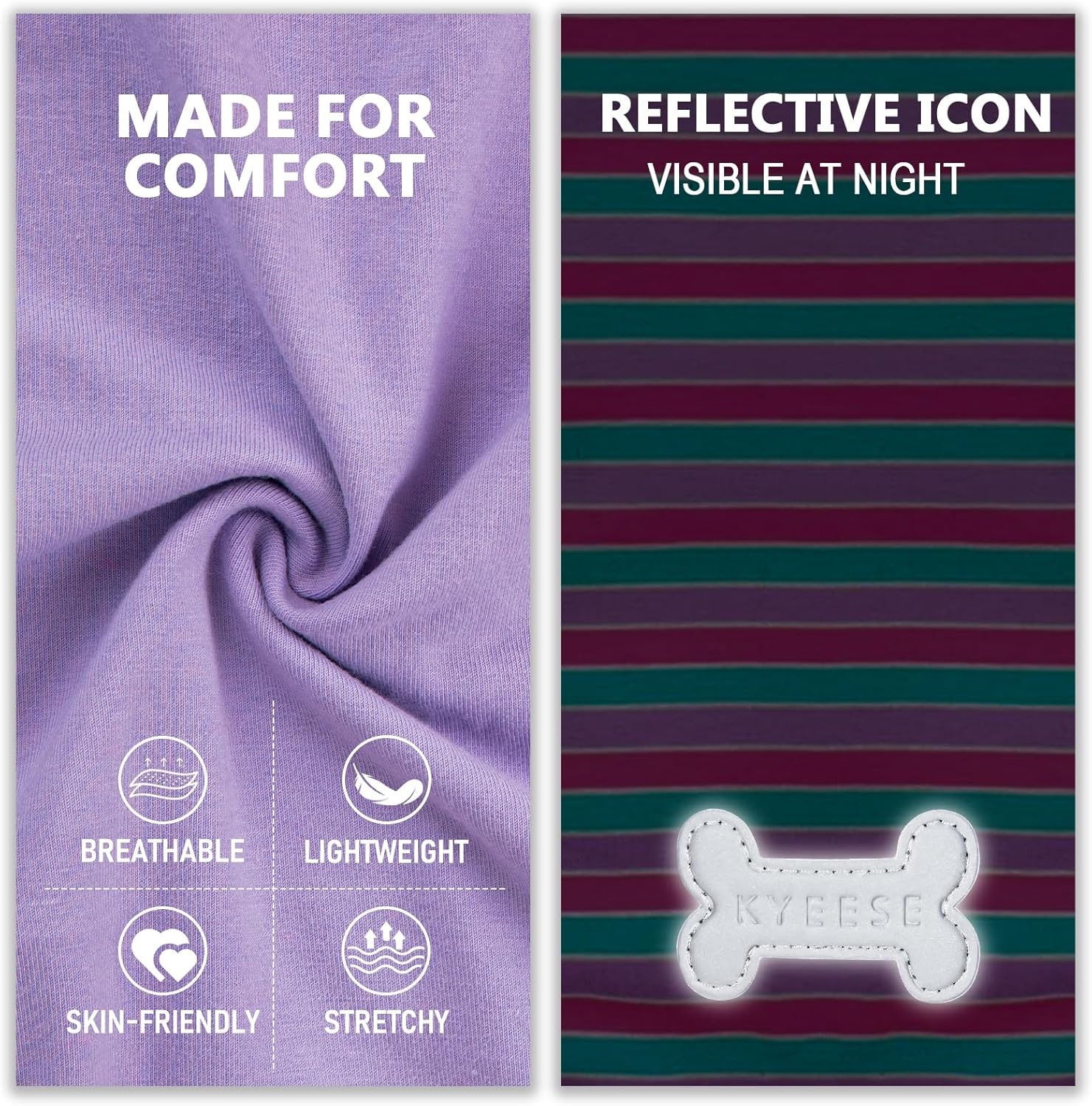 image:imageKYEESE 2Pack Dog Shirt Soft Striped Dogs T Shirts Lightweight Doggie Tank Top Cat Clothes Sleeveless Dog Shirt for Small Dogs Stretchy Pet Vest Pink Medium04 2Pack PurplePurple Striped