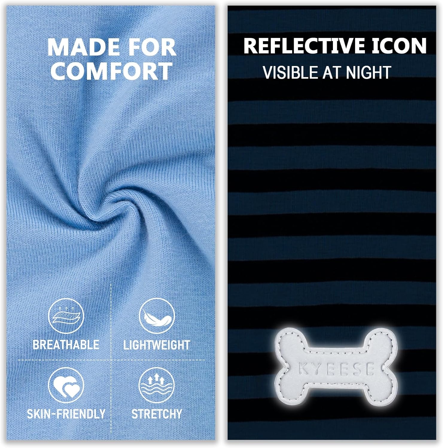 image:imageKYEESE 2Pack Dog Shirt Soft Striped Dogs T Shirts Lightweight Doggie Tank Top Cat Clothes Sleeveless Dog Shirt for Small Dogs Stretchy Pet Vest Pink Medium02 2Pack Dark BlueStriped