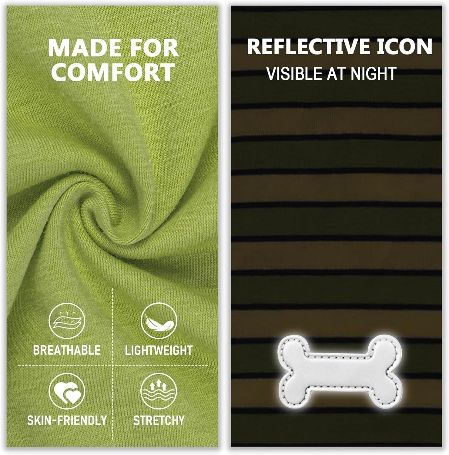 image:imageKYEESE 2Pack Dog Shirt Soft Striped Dogs T Shirts Lightweight Doggie Tank Top Cat Clothes Sleeveless Dog Shirt for Small Dogs Stretchy Pet Vest Pink Medium05 2Pack GreenStriped