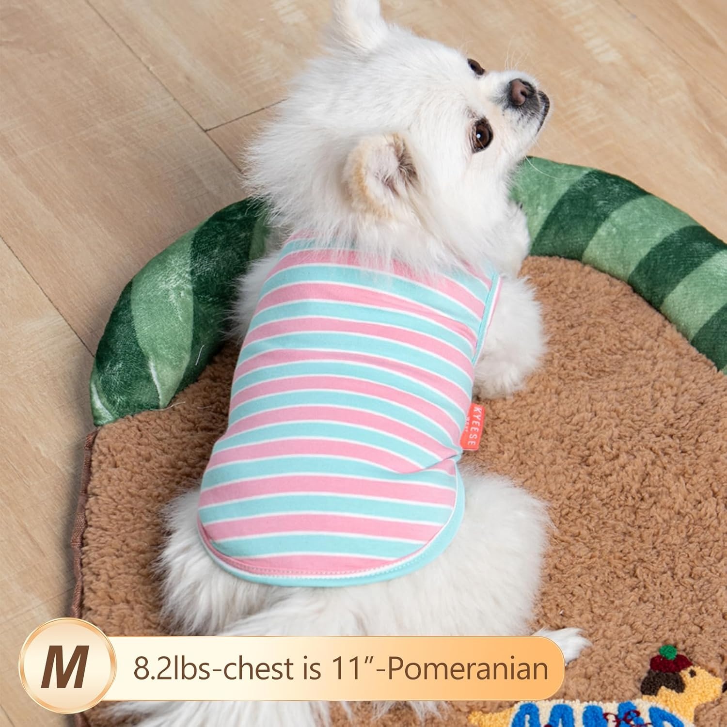 image:imageKYEESE 2Pack Dog Shirt Soft Striped Dogs T Shirts Lightweight Doggie Tank Top Cat Clothes Sleeveless Dog Shirt for Small Dogs Stretchy Pet Vest Pink Medium01 2Pack PinkStriped