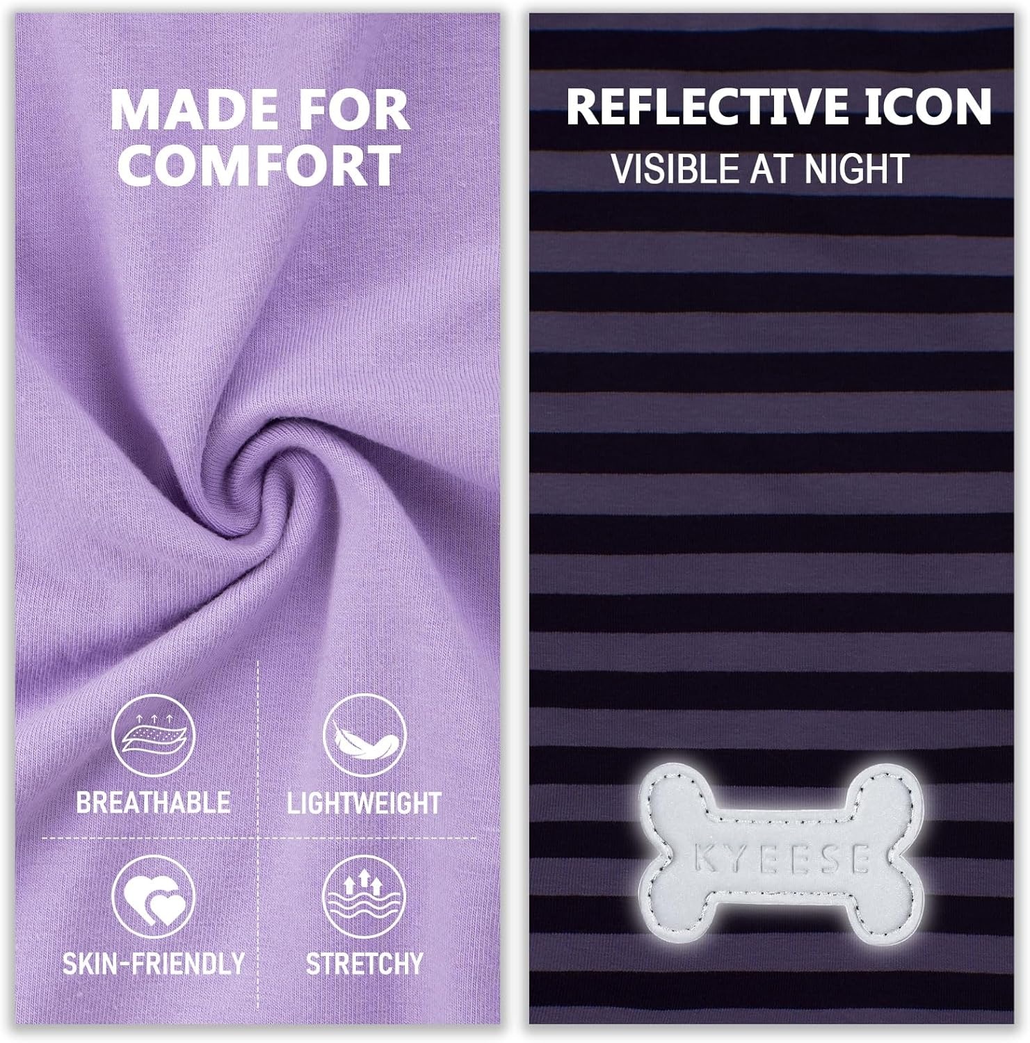 image:imageKYEESE 2Pack Dog Shirt Soft Striped Dogs T Shirts Lightweight Doggie Tank Top Cat Clothes Sleeveless Dog Shirt for Small Dogs Stretchy Pet Vest Pink Medium03 2Pack PurplePurple Striped