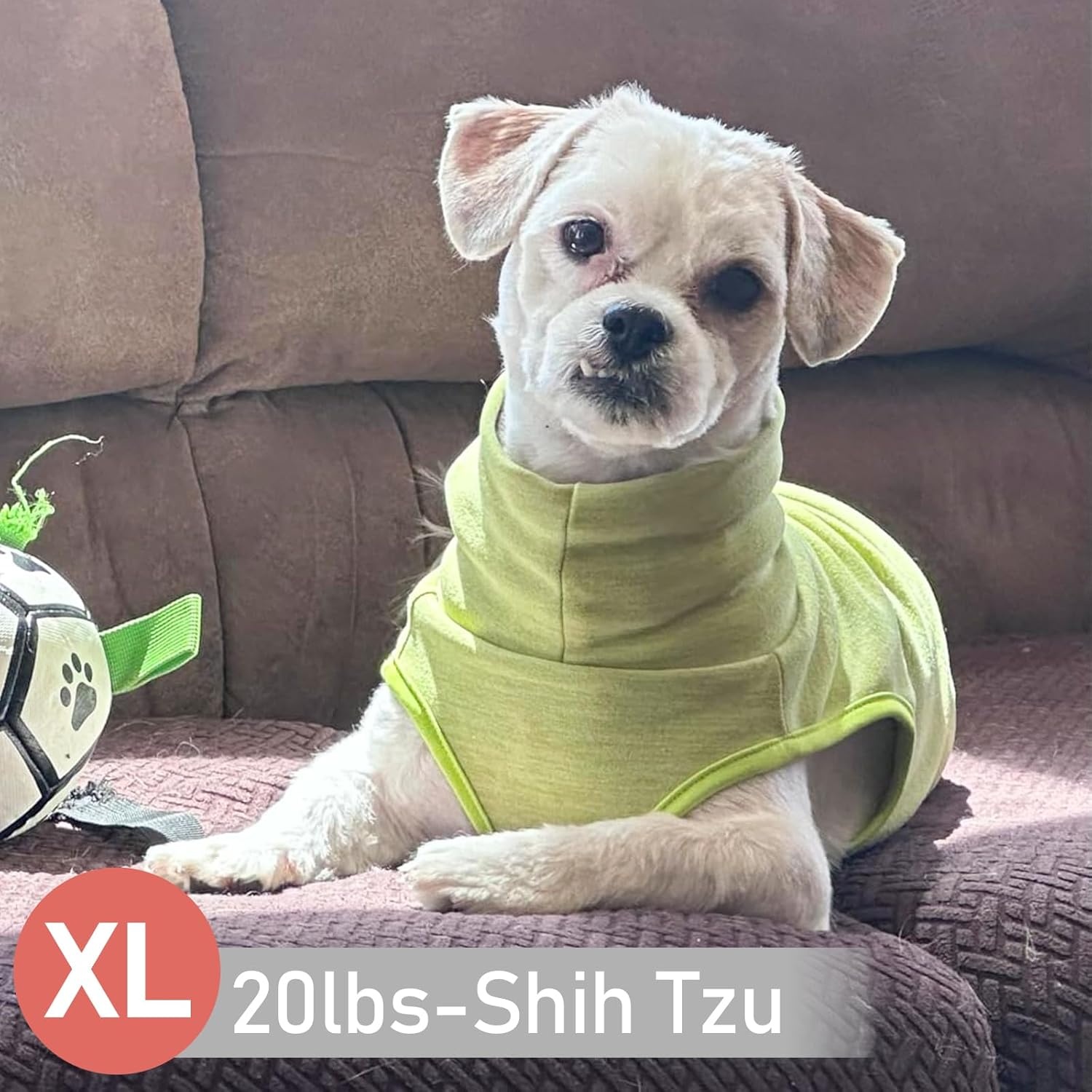 image:imageKYEESE 2Pack Dog Sweater Pullover Pet Sweatshirt Stretchy Dogs Clothes Soft Pets Clothes Warm Doggie Coats Turtleneck Small Pets Sweaters Dog Sweaters for Small Dogs Male4 StripeGreen