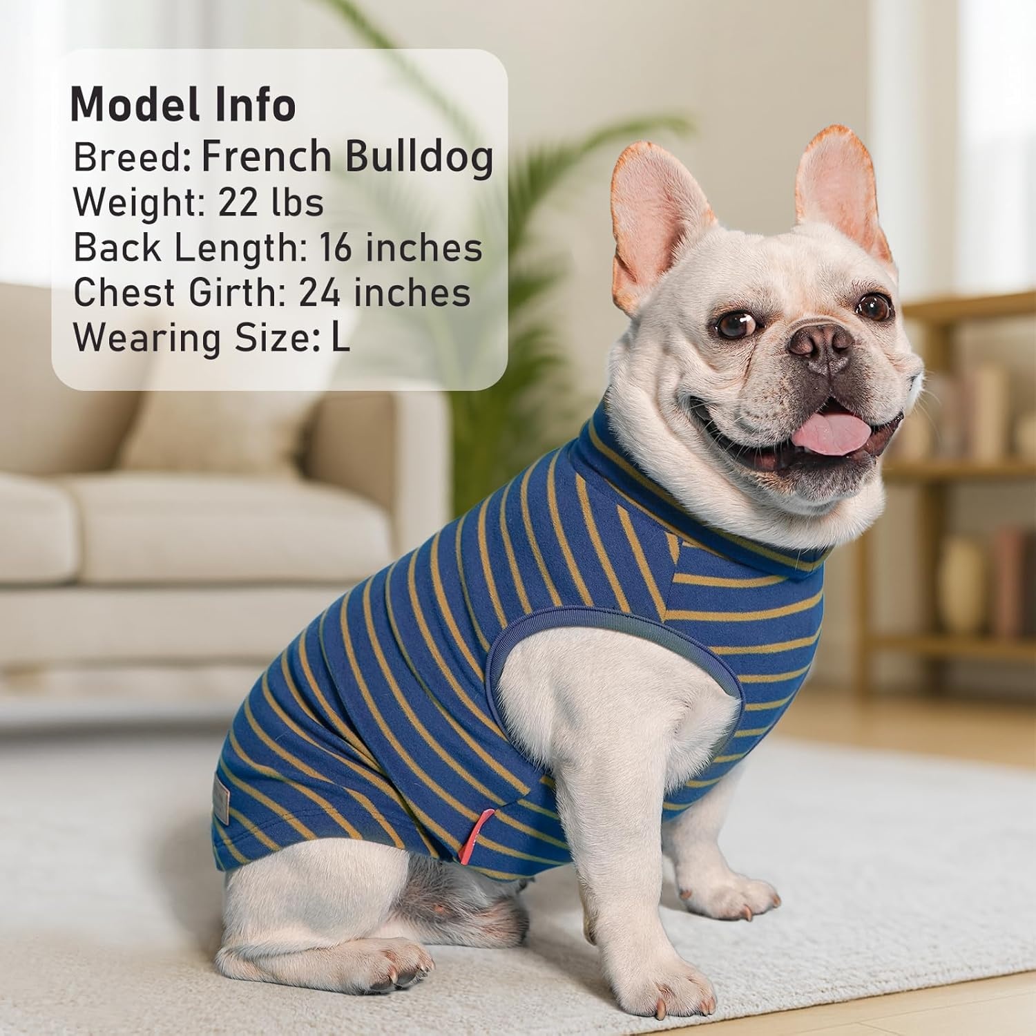 image:imageKYEESE 2Pack Dog Sweater Pullover Pet Sweatshirt Stretchy Dogs Clothes Soft Pets Clothes Warm Doggie Coats Turtleneck Small Pets Sweaters Dog Sweaters for Small Dogs Male2 StripeNavyblue