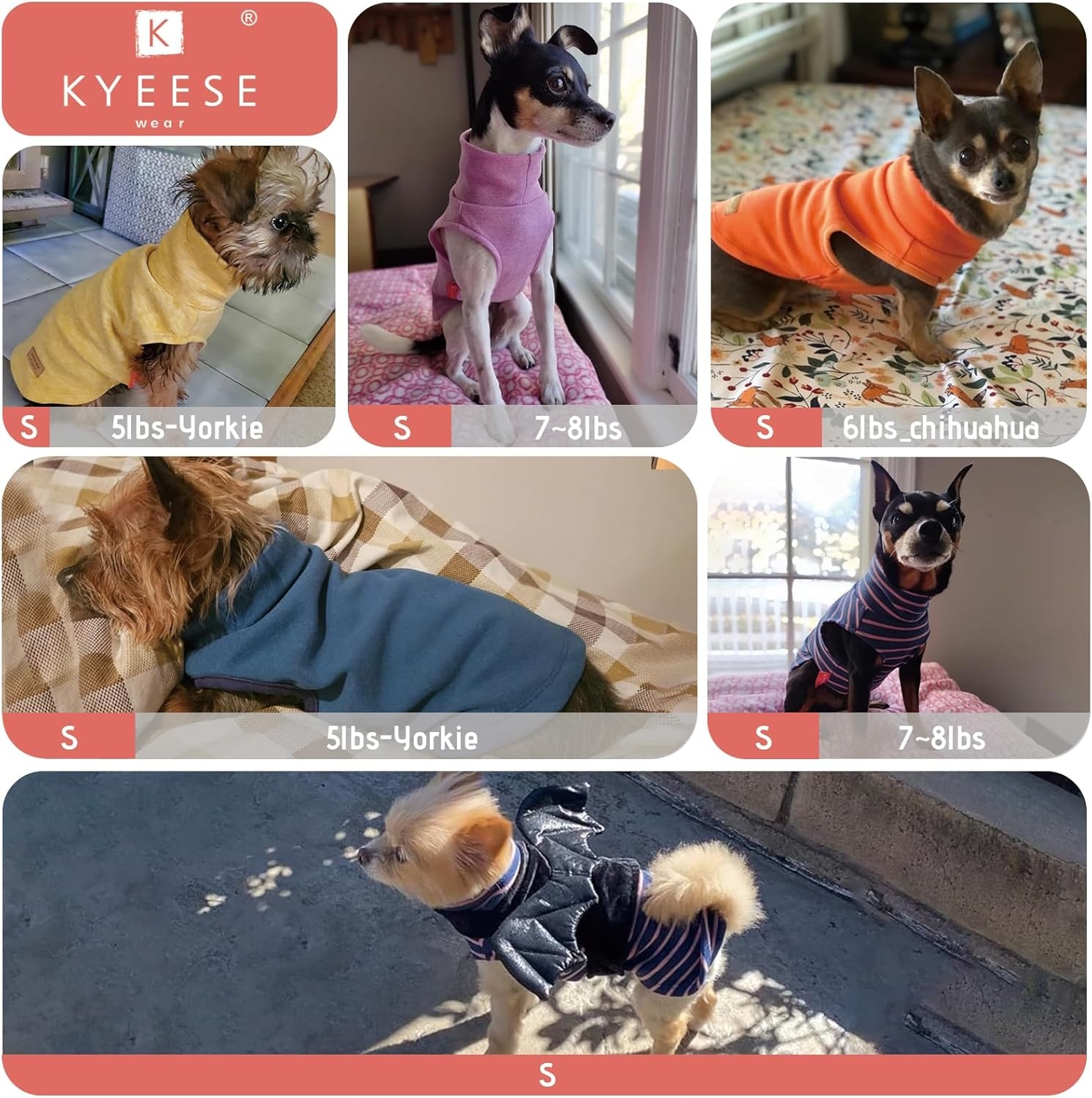 image:imageKYEESE 2Pack Dog Sweater Pullover Pet Sweatshirt Stretchy Dogs Clothes Soft Pets Clothes Warm Doggie Coats Turtleneck Small Pets Sweaters Dog Sweaters for Small Dogs Male4 StripeGreen