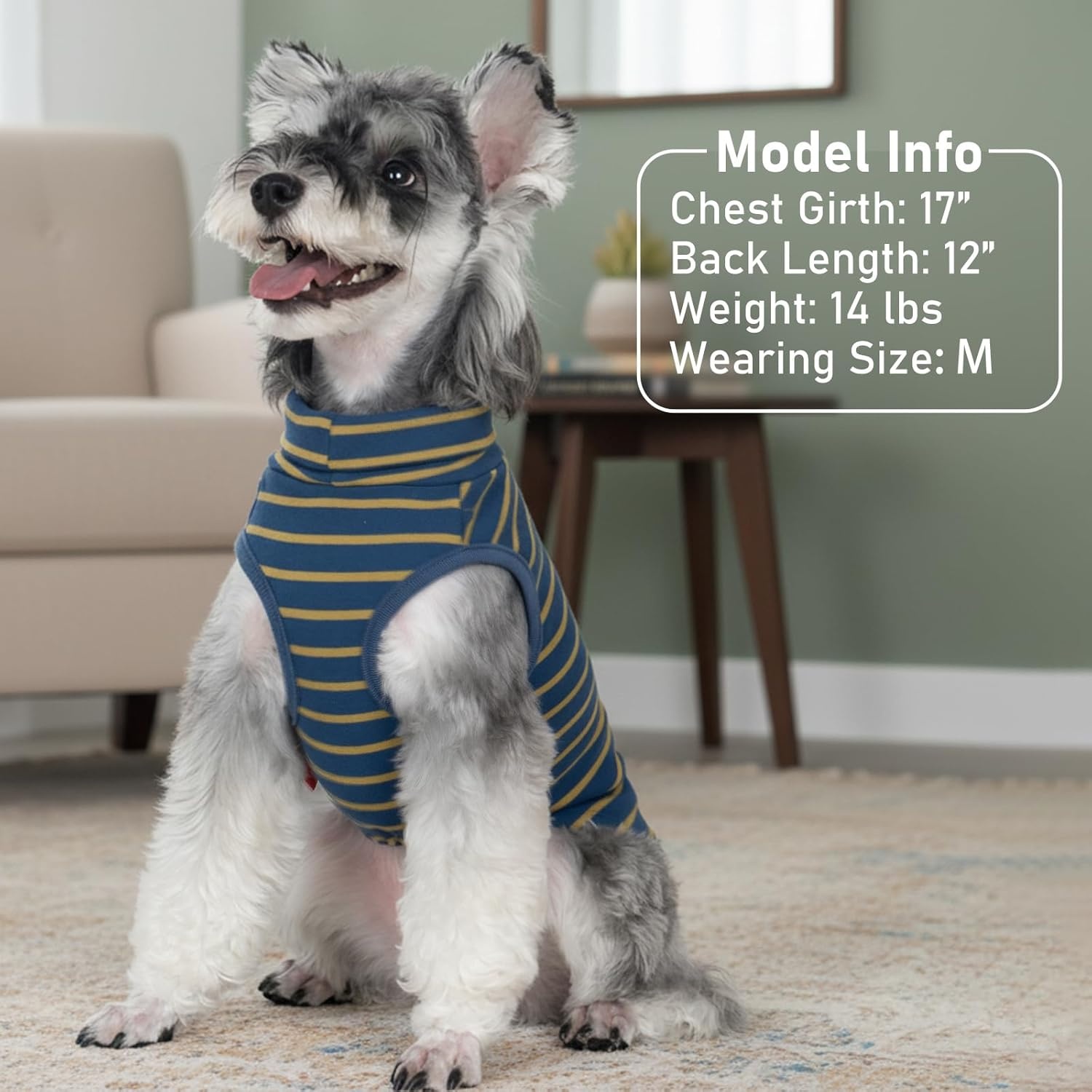 image:imageKYEESE 2Pack Dog Sweater Pullover Pet Sweatshirt Stretchy Dogs Clothes Soft Pets Clothes Warm Doggie Coats Turtleneck Small Pets Sweaters Dog Sweaters for Small Dogs Male2 StripeNavyblue