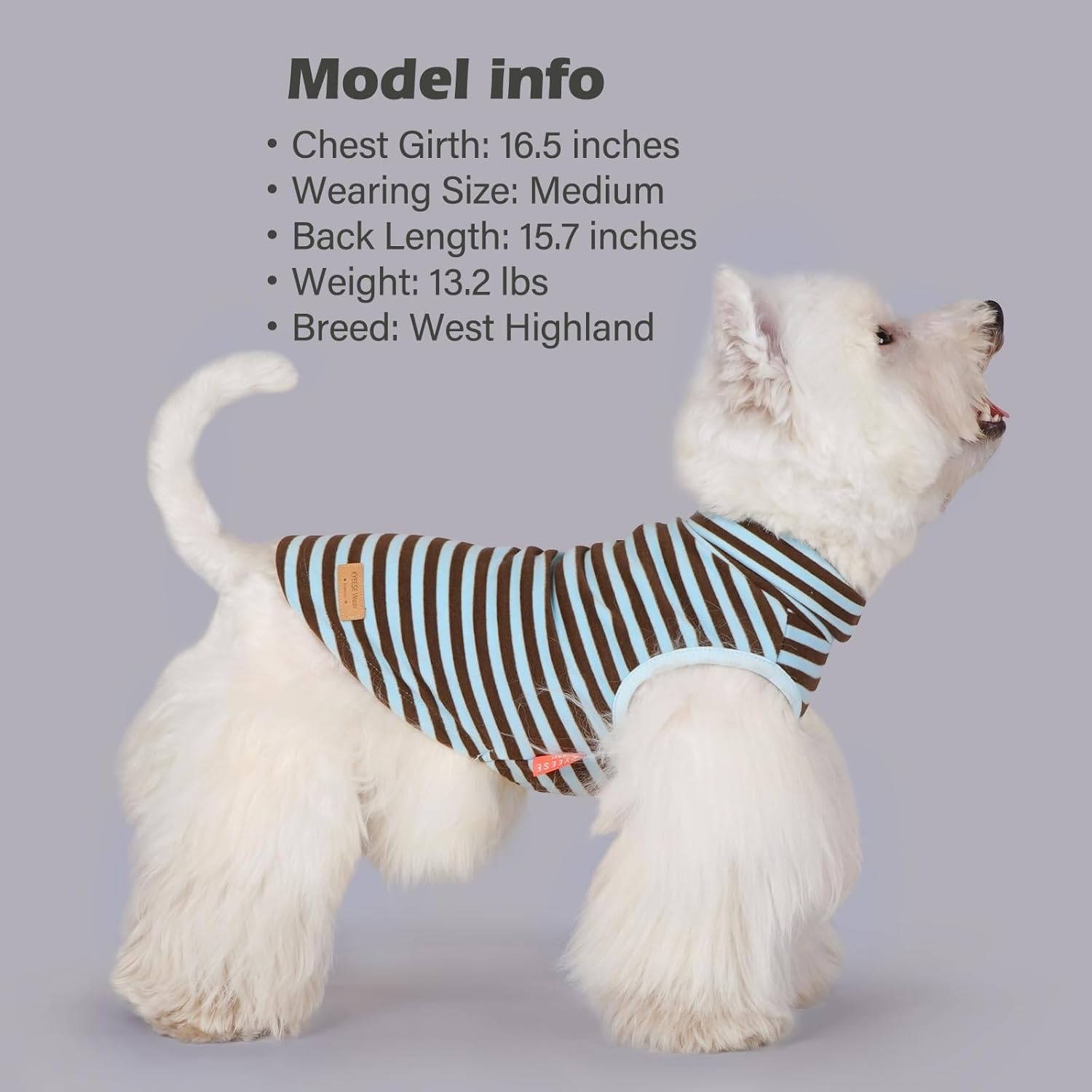 image:imageKYEESE 2Pack Dog Sweater Pullover Pet Sweatshirt Stretchy Dogs Clothes Soft Pets Clothes Warm Doggie Coats Turtleneck Small Pets Sweaters Dog Sweaters for Small Dogs Male6 Stripeblue