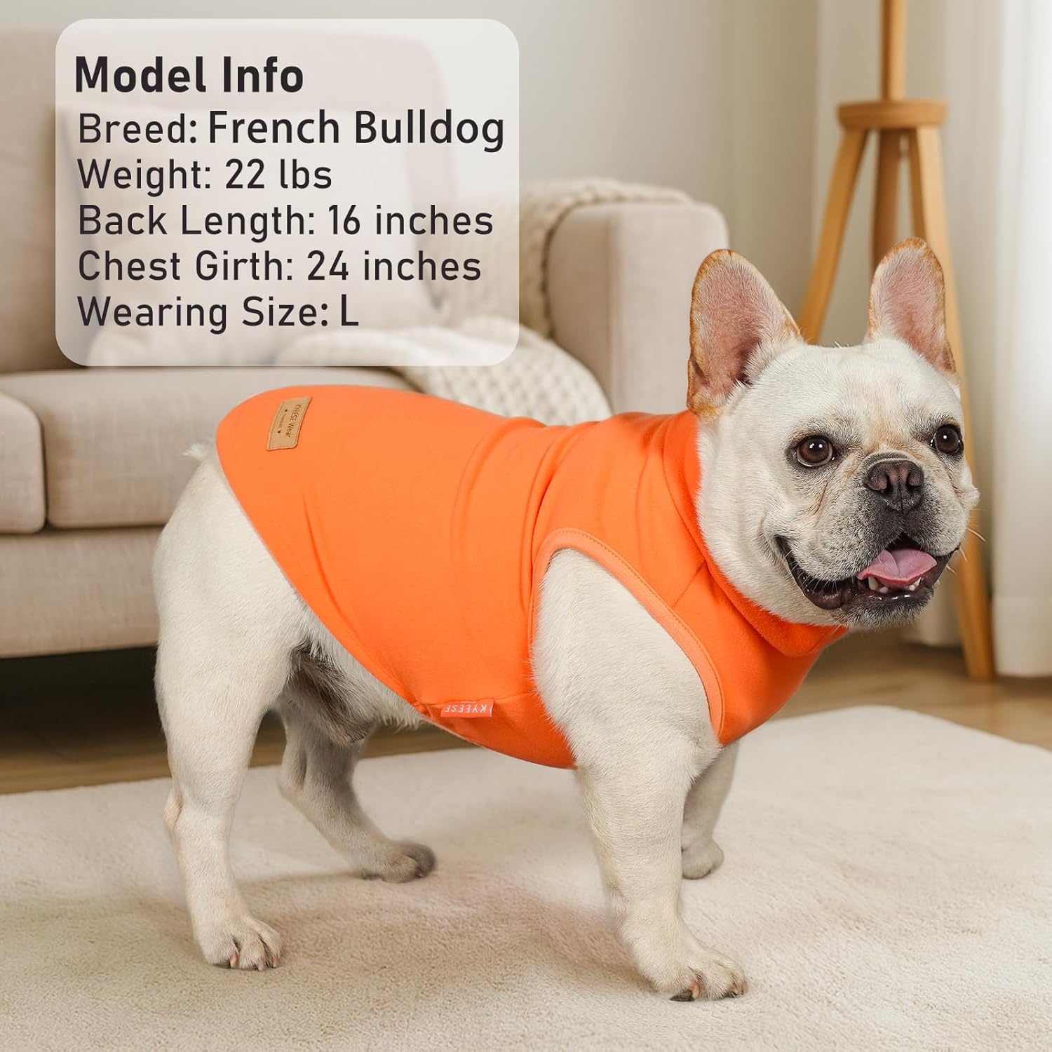 image:imageKYEESE 2Pack Dog Sweater Pullover Pet Sweatshirt Stretchy Dogs Clothes Soft Pets Clothes Warm Doggie Coats Turtleneck Small Pets Sweaters Dog Sweaters for Small Dogs Male5 StripeOrange