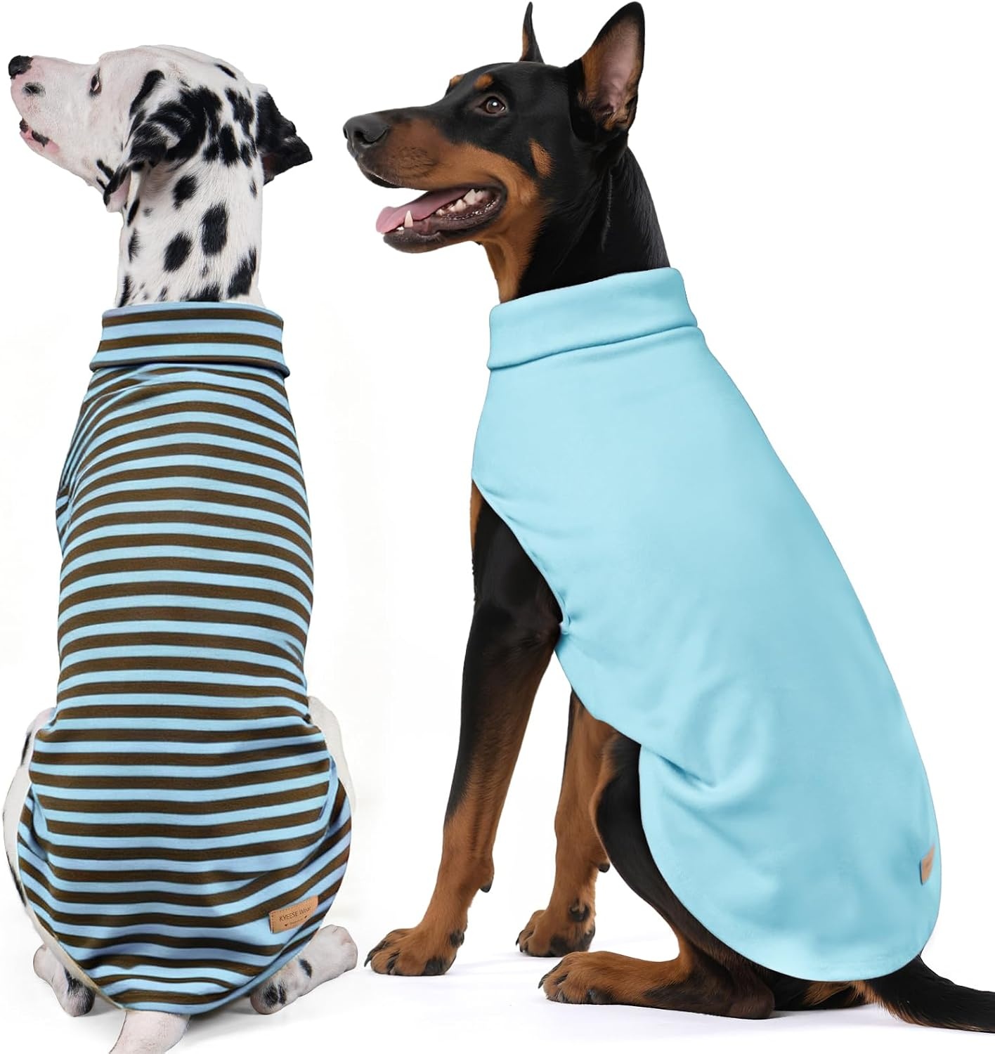 image:imageKYEESE 2Pack Dog Sweater Pullover Pet Sweatshirt Stretchy Dogs Clothes Soft Pets Clothes Warm Doggie Coats Turtleneck Small Pets Sweaters Dog Sweaters for Small Dogs Male6 Stripeblue
