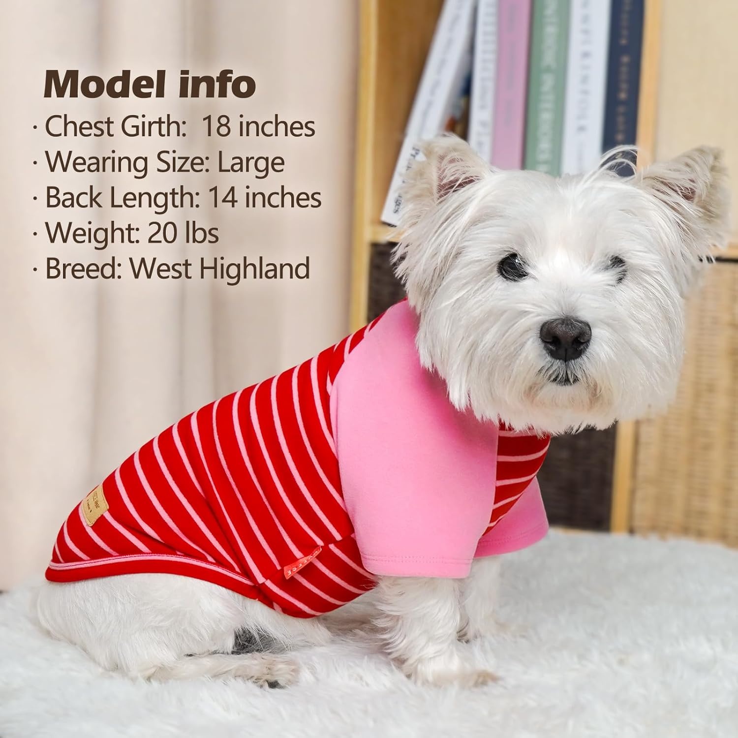 image:imageKYEESE 2Pack Dog Sweater Soft Puppy Sweatshirt Stretchy Pullover Dog Sweater for Small Dogs Girl Boy Lightweight Fleece Cat Shirt Pet Clothes with Sleeves M10 Pink
