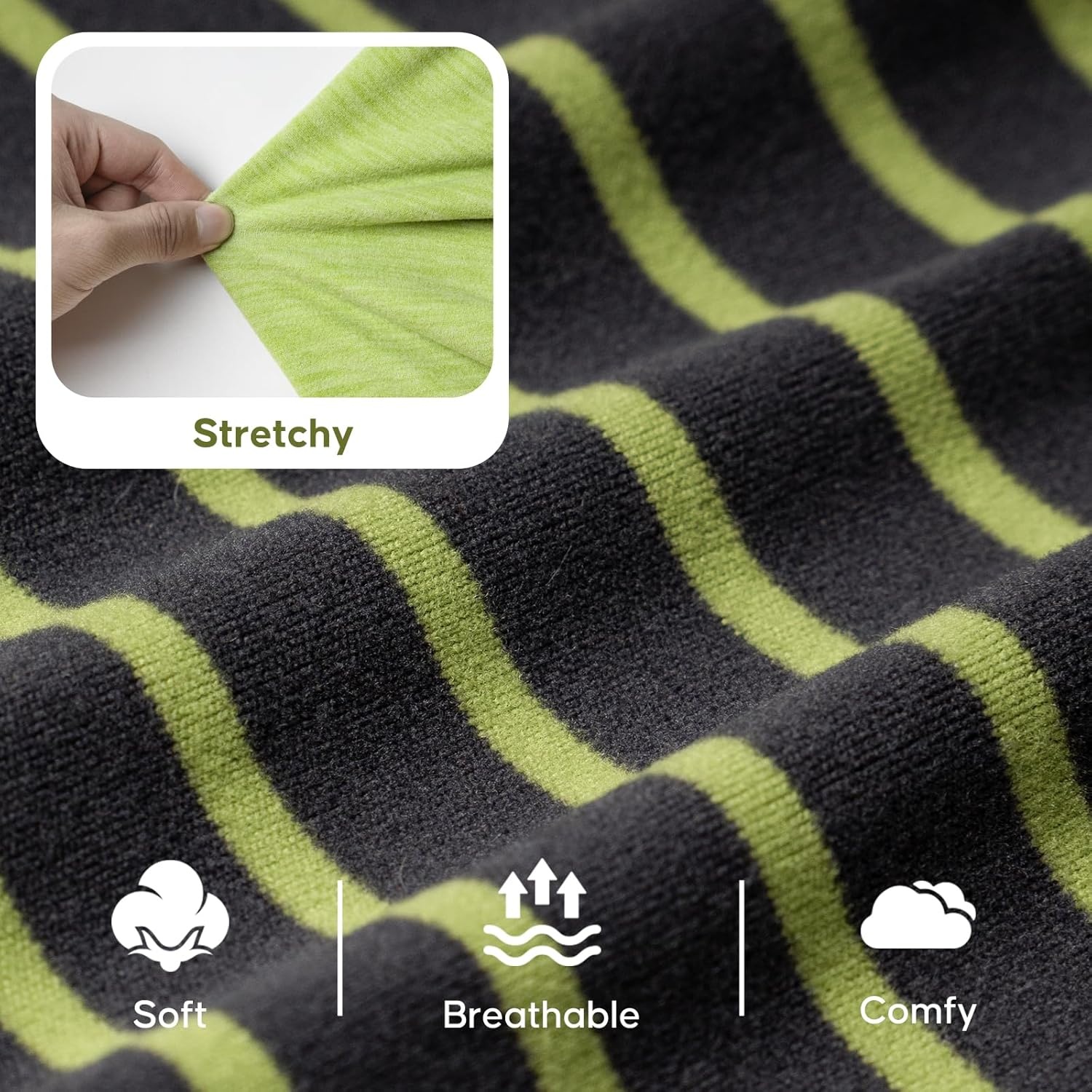 image:imageKYEESE 2Pack Dog Sweater Soft Puppy Sweatshirt Stretchy Pullover Dog Sweater for Small Dogs Girl Boy Lightweight Fleece Cat Shirt Pet Clothes with Sleeves M04 2PackGreenStripe