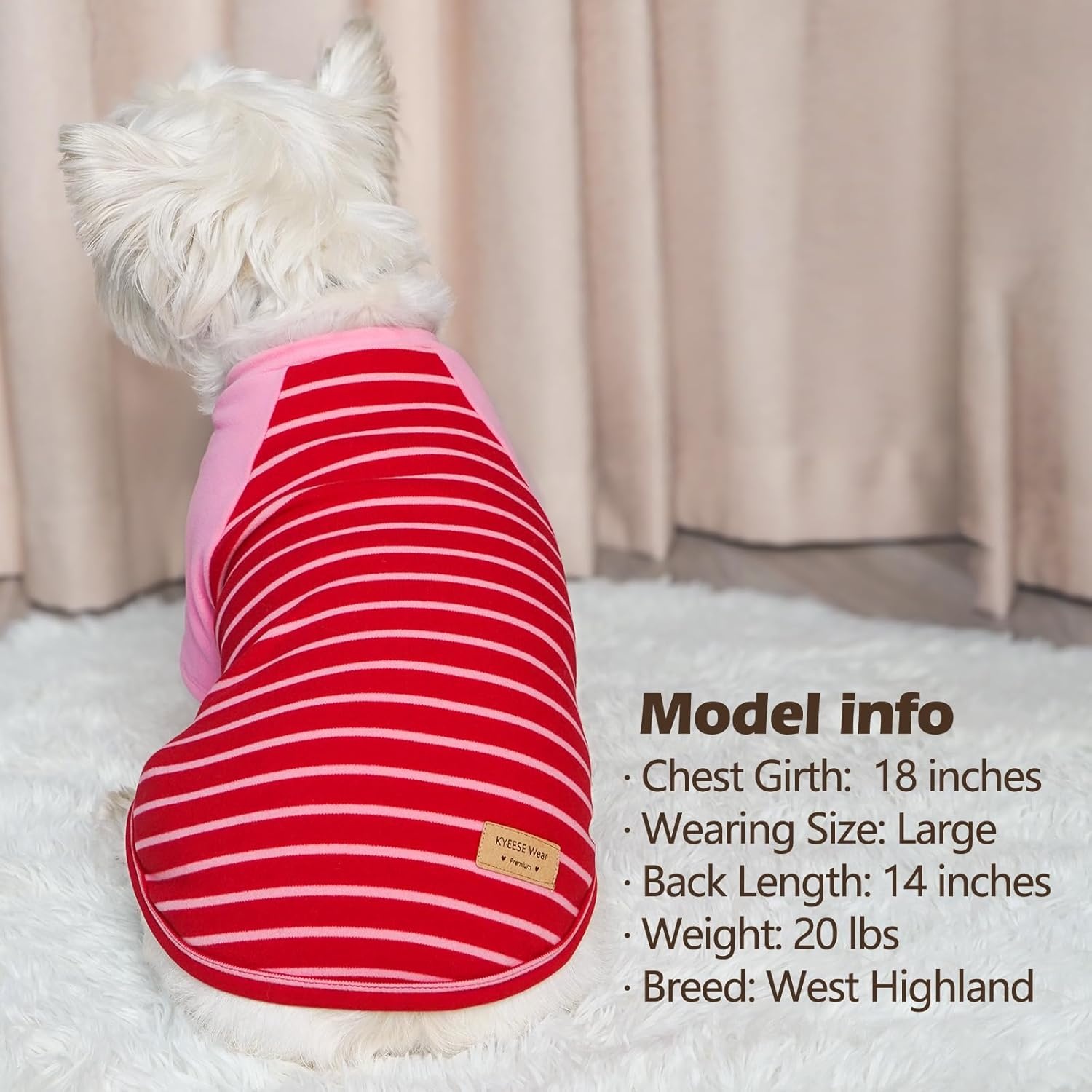 image:imageKYEESE 2Pack Dog Sweater Soft Puppy Sweatshirt Stretchy Pullover Dog Sweater for Small Dogs Girl Boy Lightweight Fleece Cat Shirt Pet Clothes with Sleeves M10 Pink