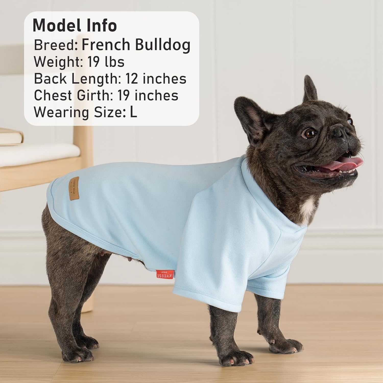 image:imageKYEESE 2Pack Dog Sweater Soft Puppy Sweatshirt Stretchy Pullover Dog Sweater for Small Dogs Girl Boy Lightweight Fleece Cat Shirt Pet Clothes with Sleeves M08 3PackBlueGreyBlue Stripe