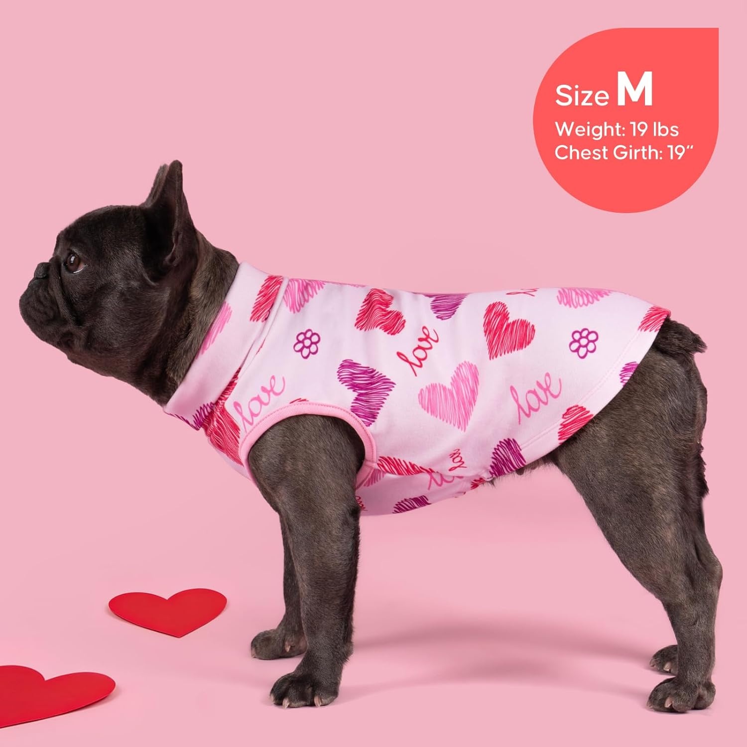 image:imageKYEESE 3Pack Valentines Dog Sweater Warm Turtleneck Small Dog Sweater Soft Dogs Sweaters for Small Dogs Fleece Pet Clothes Stretchy Pet Sweatshirt Comfy Pets Shirt Vest MXLarge