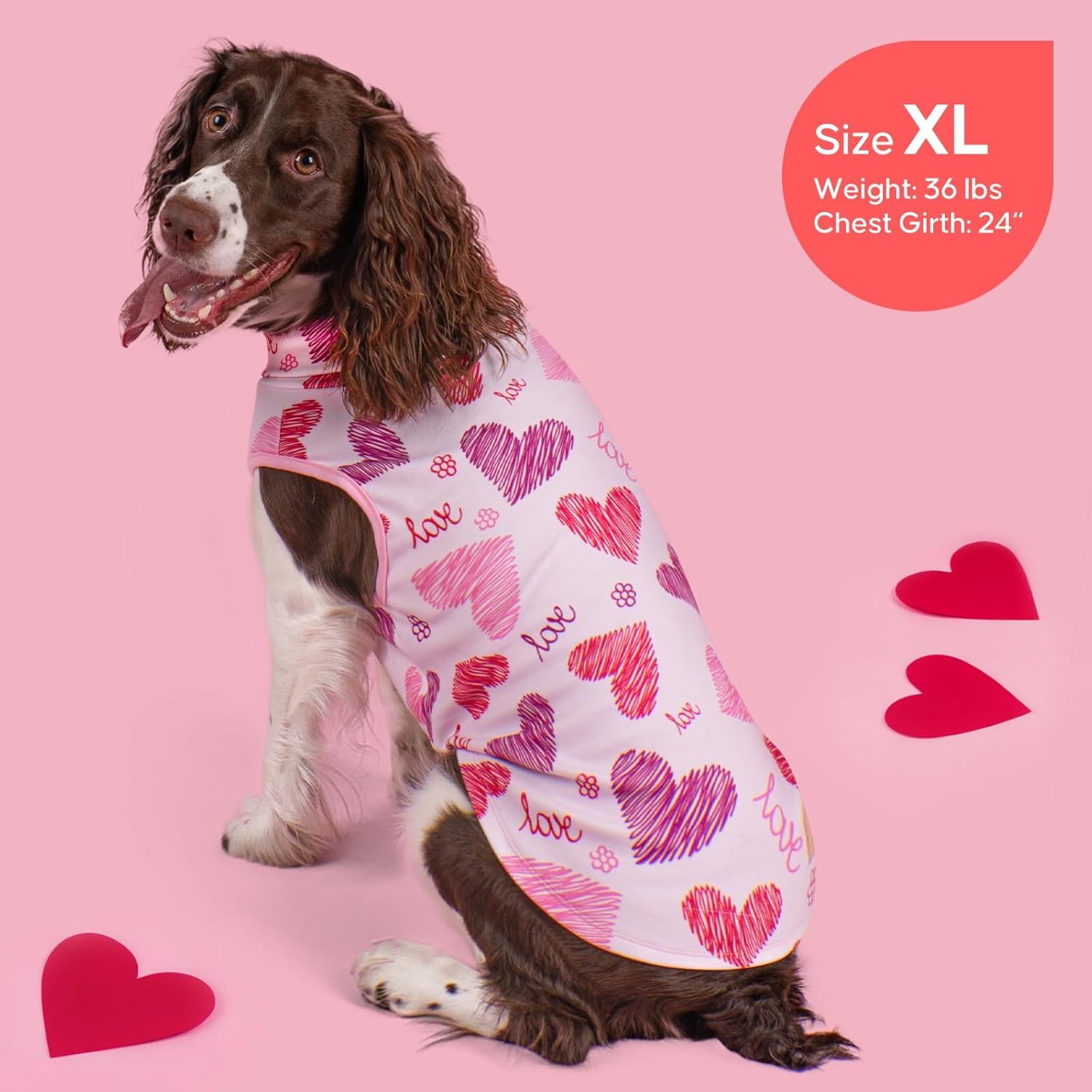 image:imageKYEESE 3Pack Valentines Dog Sweater Warm Turtleneck Small Dog Sweater Soft Dogs Sweaters for Small Dogs Fleece Pet Clothes Stretchy Pet Sweatshirt Comfy Pets Shirt Vest MXXLarge