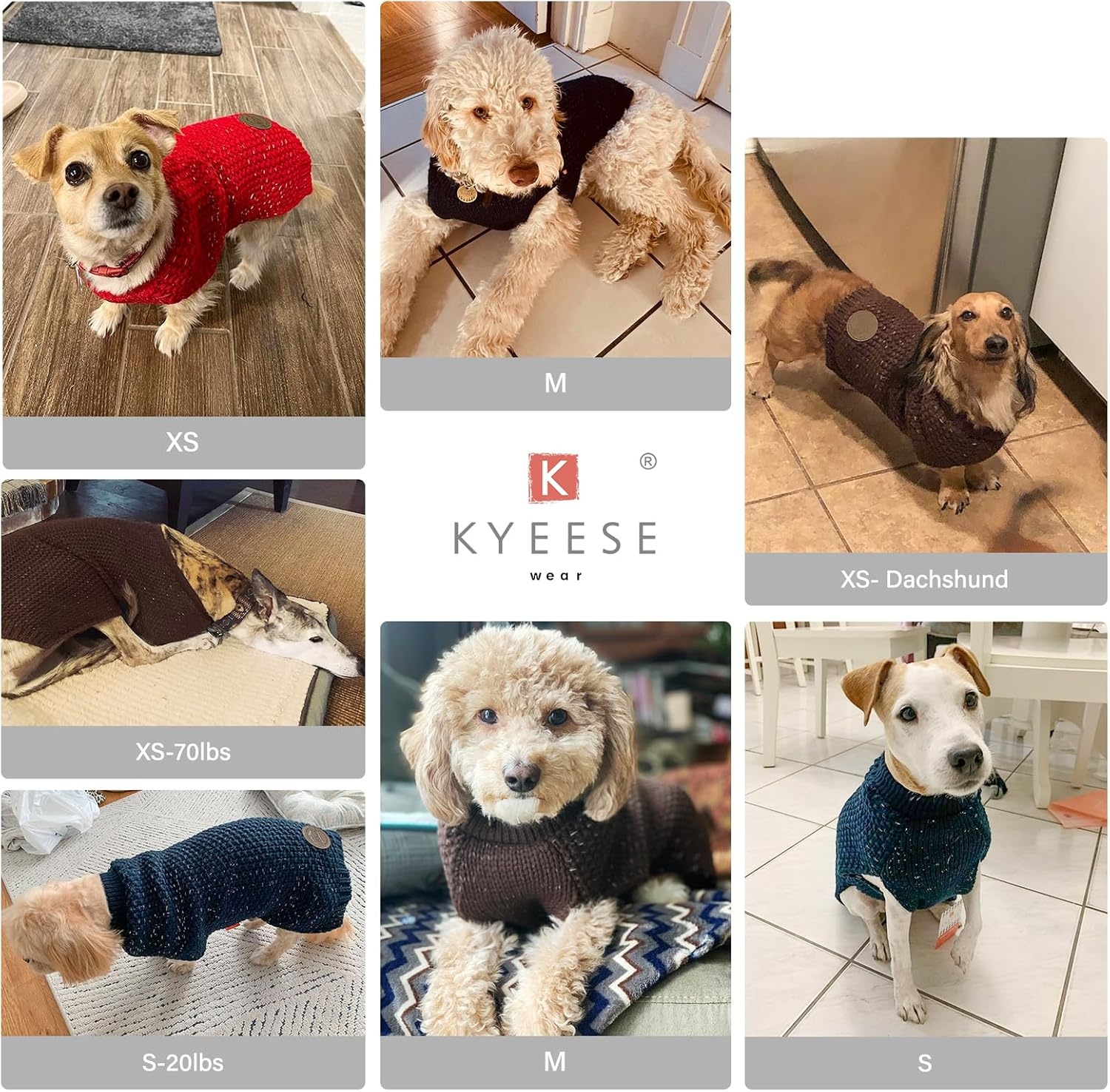 image:imageKYEESE Dog Sweater for Large Dogs with Leash Hole Warm Pullover with Reflective Yarn Male Thick Stretchy Knitwear Winter Soft Pet Coat boy for Cold Weather Comfy Dog SweatersOrange XXLarge6 Orange