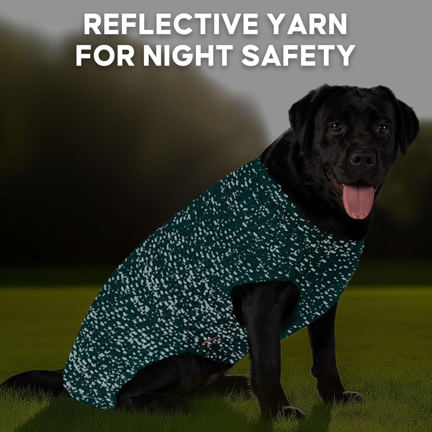 image:imageKYEESE Dog Sweater for Large Dogs with Leash Hole Warm Pullover with Reflective Yarn Male Thick Stretchy Knitwear Winter Soft Pet Coat boy for Cold Weather Comfy Dog SweatersOrange XXLarge3 Green