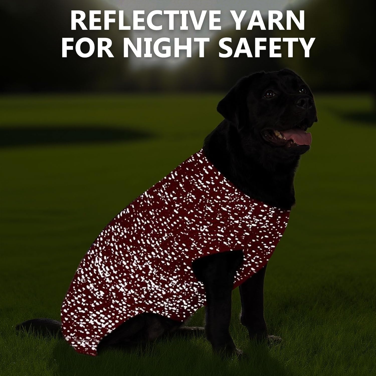 image:imageKYEESE Dog Sweater for Large Dogs with Leash Hole Warm Pullover with Reflective Yarn Male Thick Stretchy Knitwear Winter Soft Pet Coat boy for Cold Weather Comfy Dog SweatersOrange XXLarge4 Red