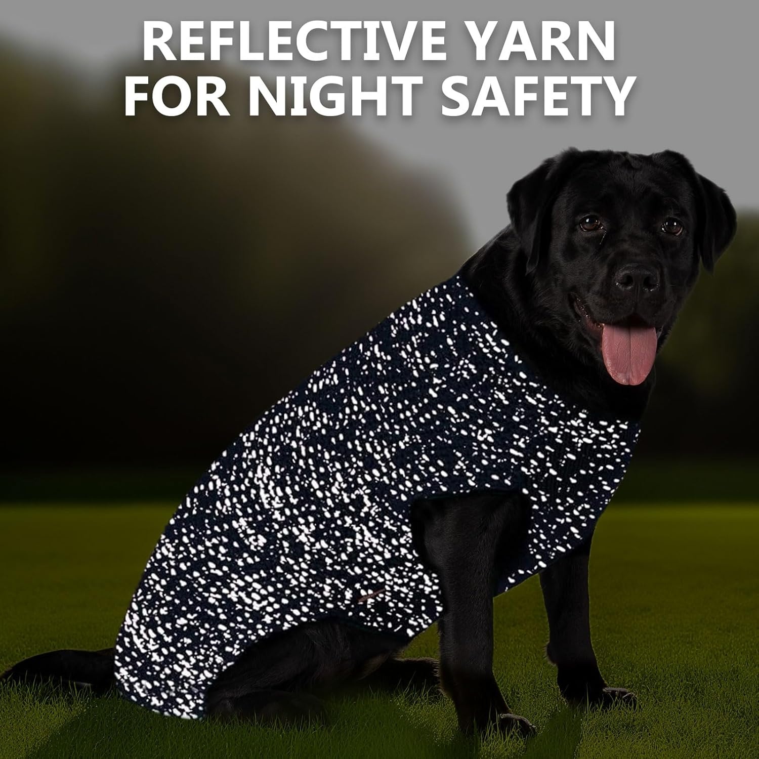image:imageKYEESE Dog Sweater for Large Dogs with Leash Hole Warm Pullover with Reflective Yarn Male Thick Stretchy Knitwear Winter Soft Pet Coat boy for Cold Weather Comfy Dog SweatersOrange XXLarge1 Navyblue