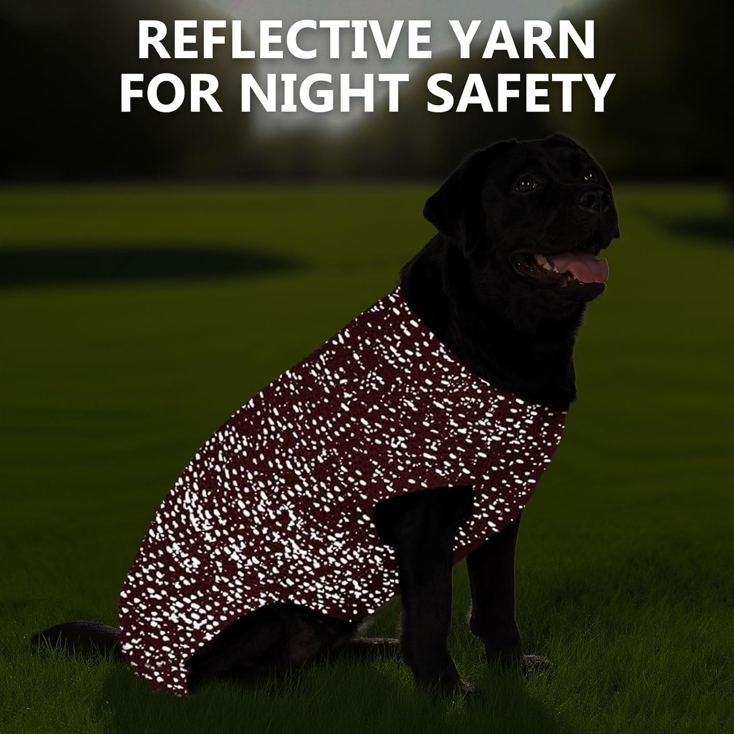 image:imageKYEESE Dog Sweater for Large Dogs with Leash Hole Warm Pullover with Reflective Yarn Male Thick Stretchy Knitwear Winter Soft Pet Coat boy for Cold Weather Comfy Dog SweatersOrange XXLarge5 Dark Red