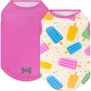 image:imageKYEESE 2Pack Dog Shirt Lightweight Sun Protection Dog T Shirts for Small Dogs Girl Breathable Mesh Tank Top Sleeveless Pet Reflective Vest Soft Summer Dogs Clothes LemonPink M6 2Pack Ice PopPink