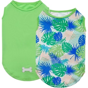 image:imageKYEESE 2Pack Dog Shirt Lightweight Sun Protection Dog T Shirts for Small Dogs Girl Breathable Mesh Tank Top Sleeveless Pet Reflective Vest Soft Summer Dogs Clothes LemonPink M2 2Pack HawaiiGreen