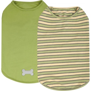 image:imageKYEESE 2Pack Dog Shirt Soft Striped Dogs T Shirts Lightweight Doggie Tank Top Cat Clothes Sleeveless Dog Shirt for Small Dogs Stretchy Pet Vest Pink Medium05 2Pack GreenStriped