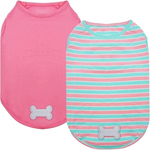 image:imageKYEESE 2Pack Dog Shirt Soft Striped Dogs T Shirts Lightweight Doggie Tank Top Cat Clothes Sleeveless Dog Shirt for Small Dogs Stretchy Pet Vest Pink Medium01 2Pack PinkStriped