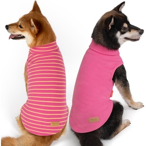 image:imageKYEESE 2Pack Dog Sweater Pullover Pet Sweatshirt Stretchy Dogs Clothes Soft Pets Clothes Warm Doggie Coats Turtleneck Small Pets Sweaters Dog Sweaters for Small Dogs Male8 PinkPink Stripe