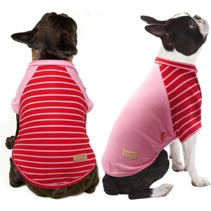 image:imageKYEESE 2Pack Dog Sweater Soft Puppy Sweatshirt Stretchy Pullover Dog Sweater for Small Dogs Girl Boy Lightweight Fleece Cat Shirt Pet Clothes with Sleeves M10 Pink