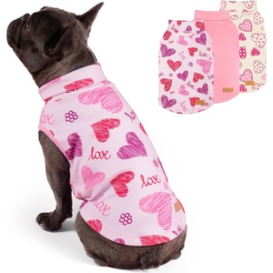 image:imageKYEESE 3Pack Valentines Dog Sweater Warm Turtleneck Small Dog Sweater Soft Dogs Sweaters for Small Dogs Fleece Pet Clothes Stretchy Pet Sweatshirt Comfy Pets Shirt Vest MMedium