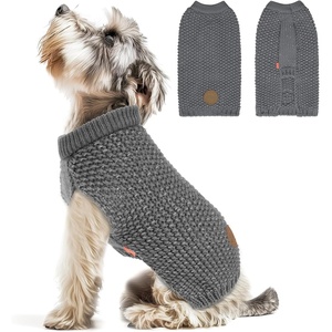 image:imageKYEESE Dog Sweater for Large Dogs with Leash Hole Warm Pullover with Reflective Yarn Male Thick Stretchy Knitwear Winter Soft Pet Coat boy for Cold Weather Comfy Dog SweatersOrange XXLarge7 Grey