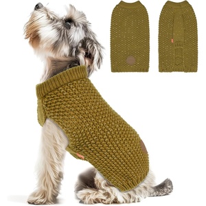 image:imageKYEESE Dog Sweater for Large Dogs with Leash Hole Warm Pullover with Reflective Yarn Male Thick Stretchy Knitwear Winter Soft Pet Coat boy for Cold Weather Comfy Dog SweatersOrange XXLarge8 Brown