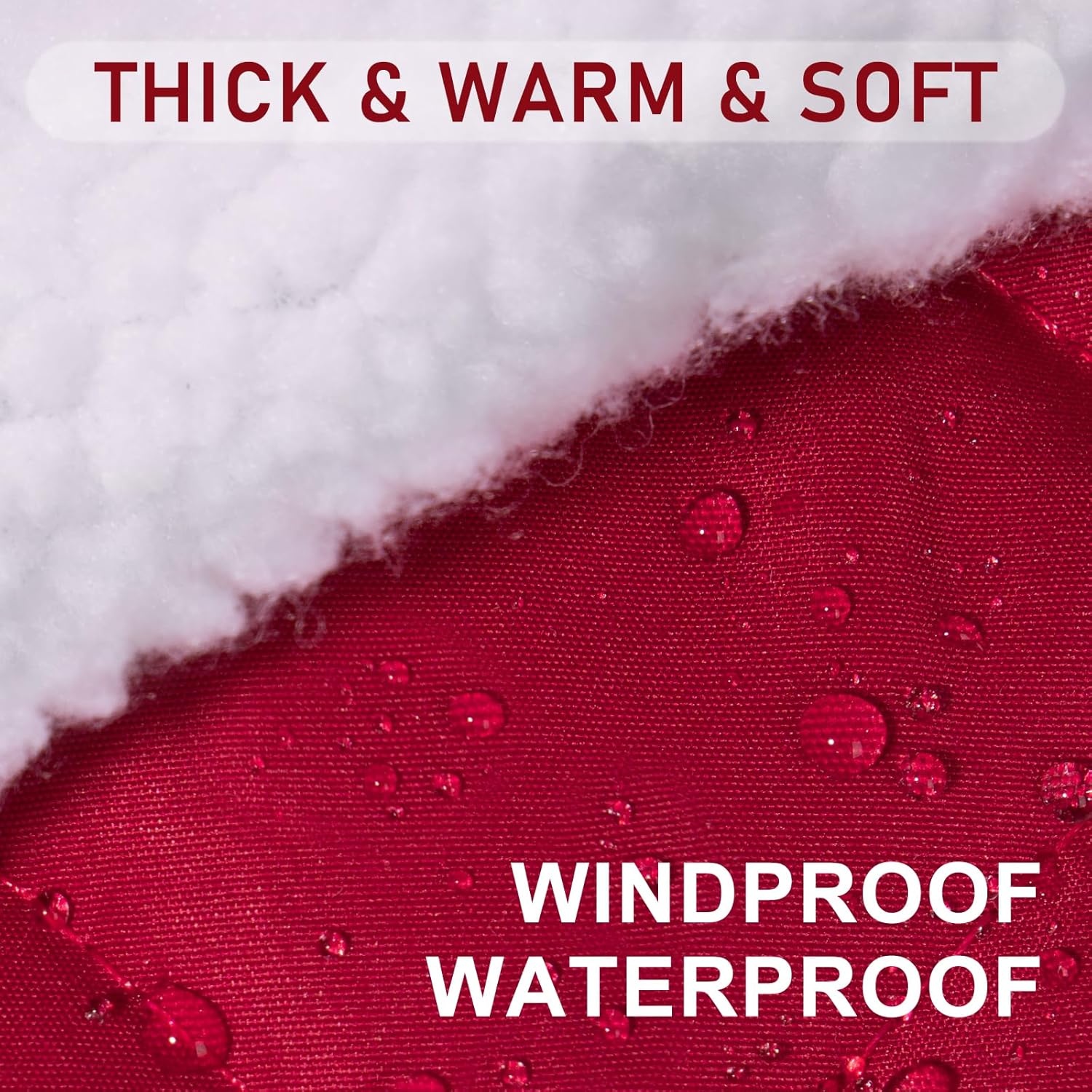 image:imageKYEESE Dog Coat Thick Pets Clothes with Pocket Windproof Dog Coats for Small Dogs Waterproof Dogs Jacket with Fleece Lined Warm Pet Winter Puffer Coat with Leash Hole Soft Pet Sweater for Cold Weather02 Red