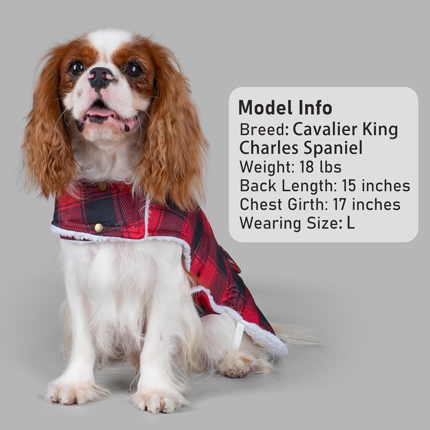 image:imageKYEESE Dog Coat Thick Pets Clothes with Pocket Windproof Dog Coats for Small Dogs Waterproof Dogs Jacket with Fleece Lined Warm Pet Winter Puffer Coat with Leash Hole Soft Pet Sweater for Cold Weather12Red Plaid