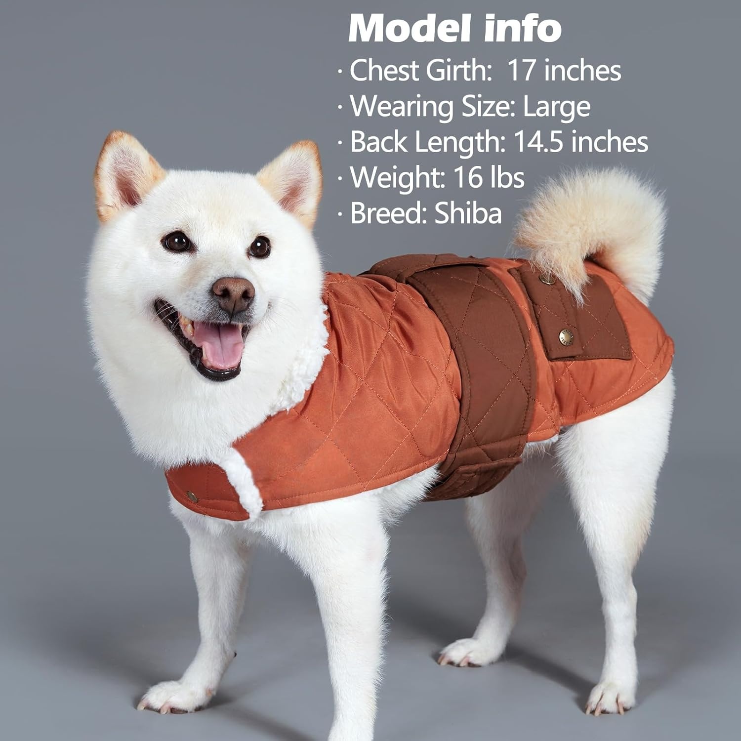 image:imageKYEESE Dog Coat Thick Pets Clothes with Pocket Windproof Dog Coats for Small Dogs Waterproof Dogs Jacket with Fleece Lined Warm Pet Winter Puffer Coat with Leash Hole Soft Pet Sweater for Cold Weather09 Brown