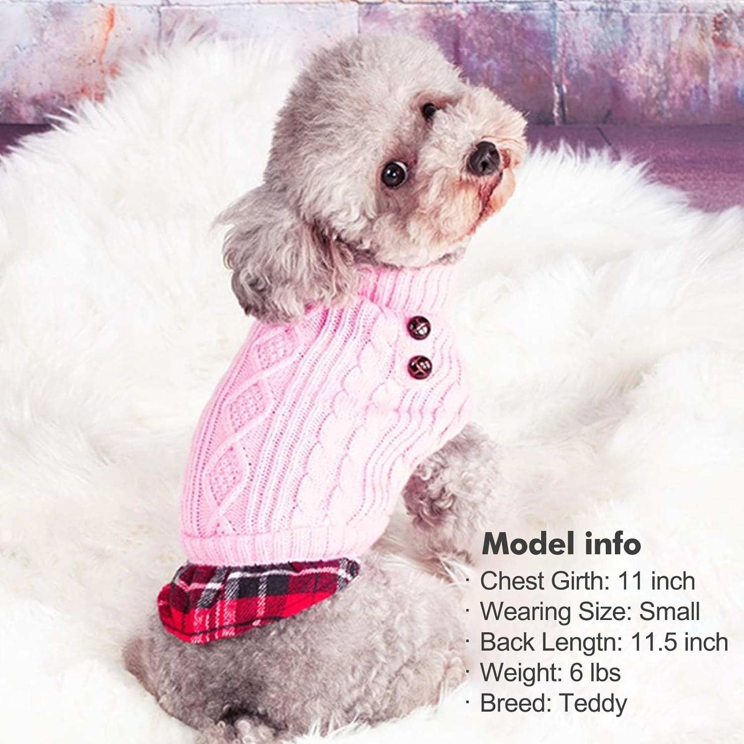 image:imageKYEESE Dog Sweater Stretchy Comfy Pet Coat for Fall Winter Cold Weather Soft Pullover Dog Sweaters for Small Dogs Girl Warm Turtleneck Small Dogs Sweater5 Pink