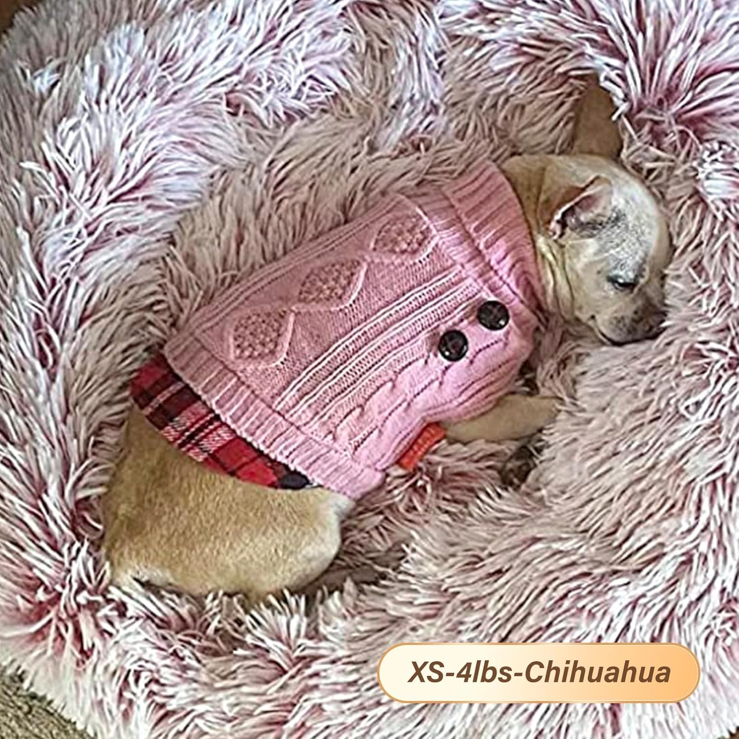 image:imageKYEESE Dog Sweater Stretchy Comfy Pet Coat for Fall Winter Cold Weather Soft Pullover Dog Sweaters for Small Dogs Girl Warm Turtleneck Small Dogs Sweater5 Pink